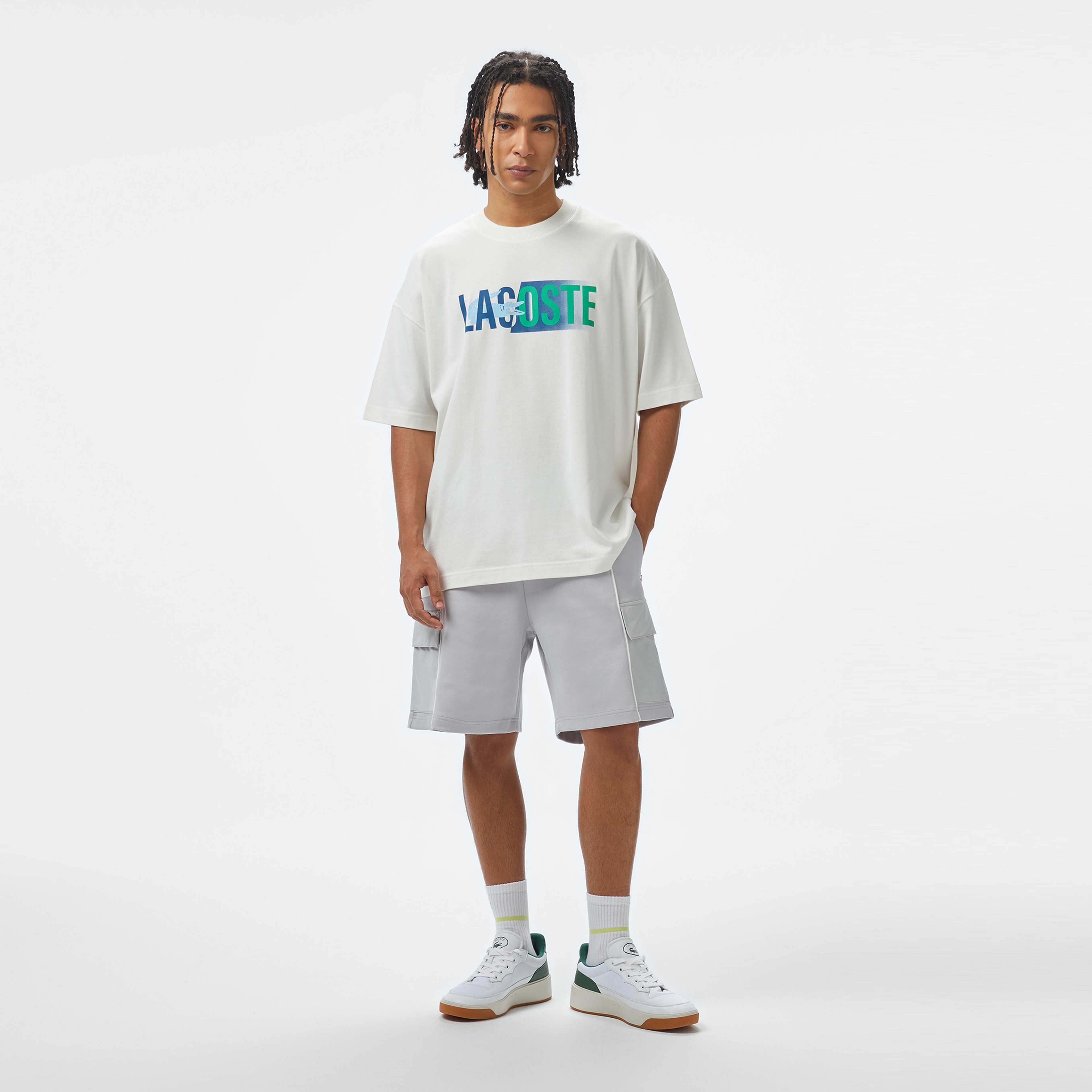 Lacoste House of SuperStep x Lacoste Erkek Beyaz T-Shirt