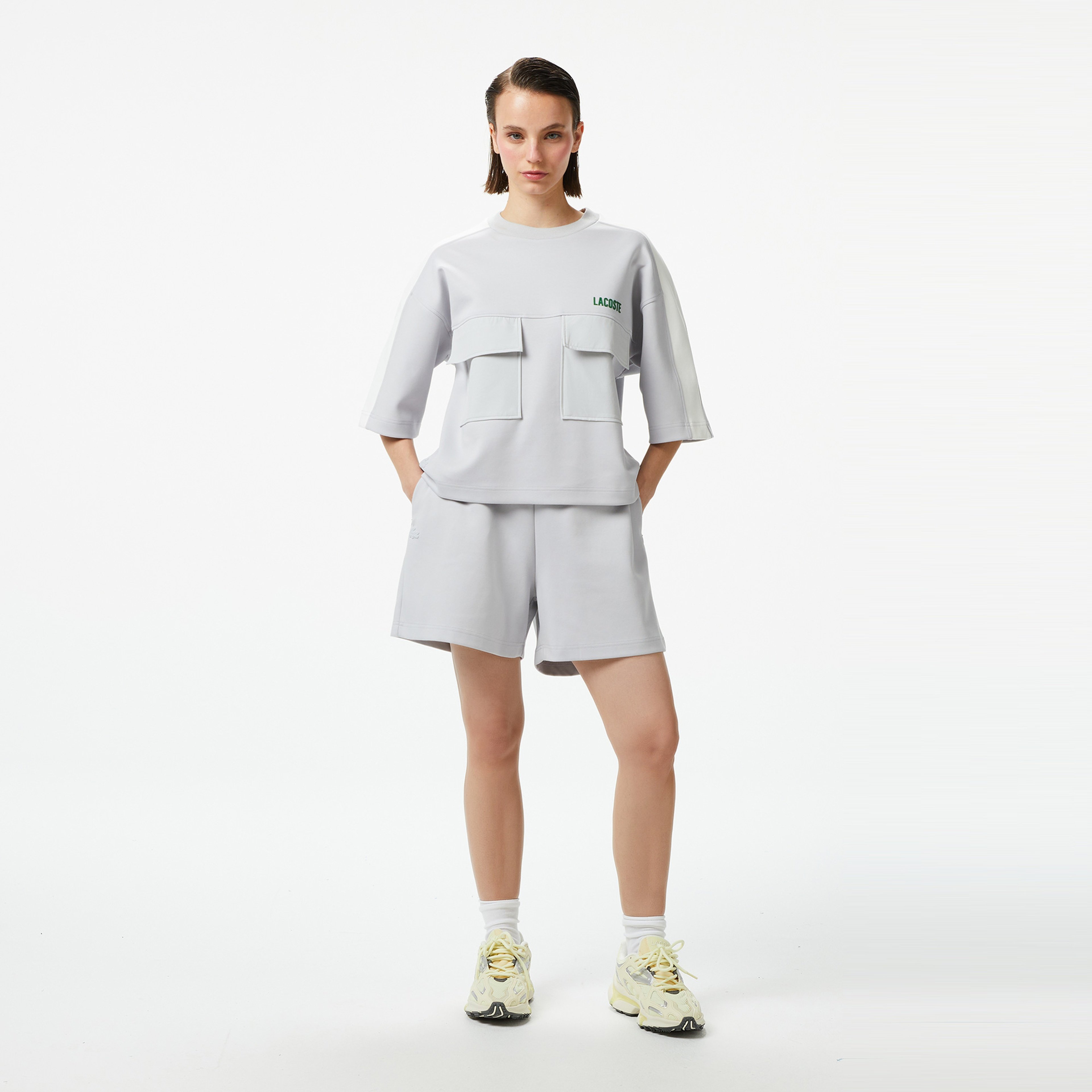 Lacoste House of SuperStep x Lacoste Kadın Gri Sweatshirt