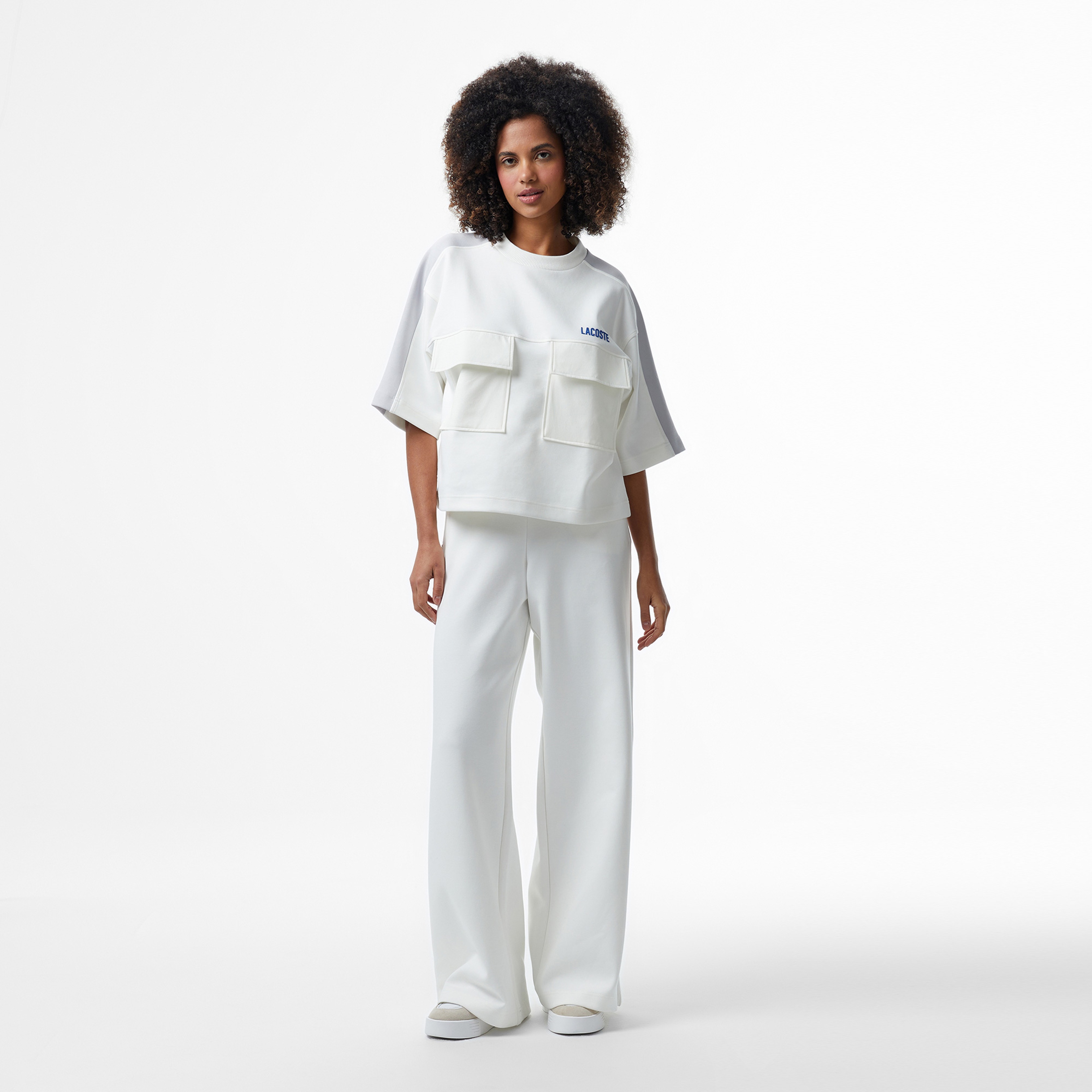 Lacoste House of SuperStep x Lacoste Kadın Beyaz Sweatshirt