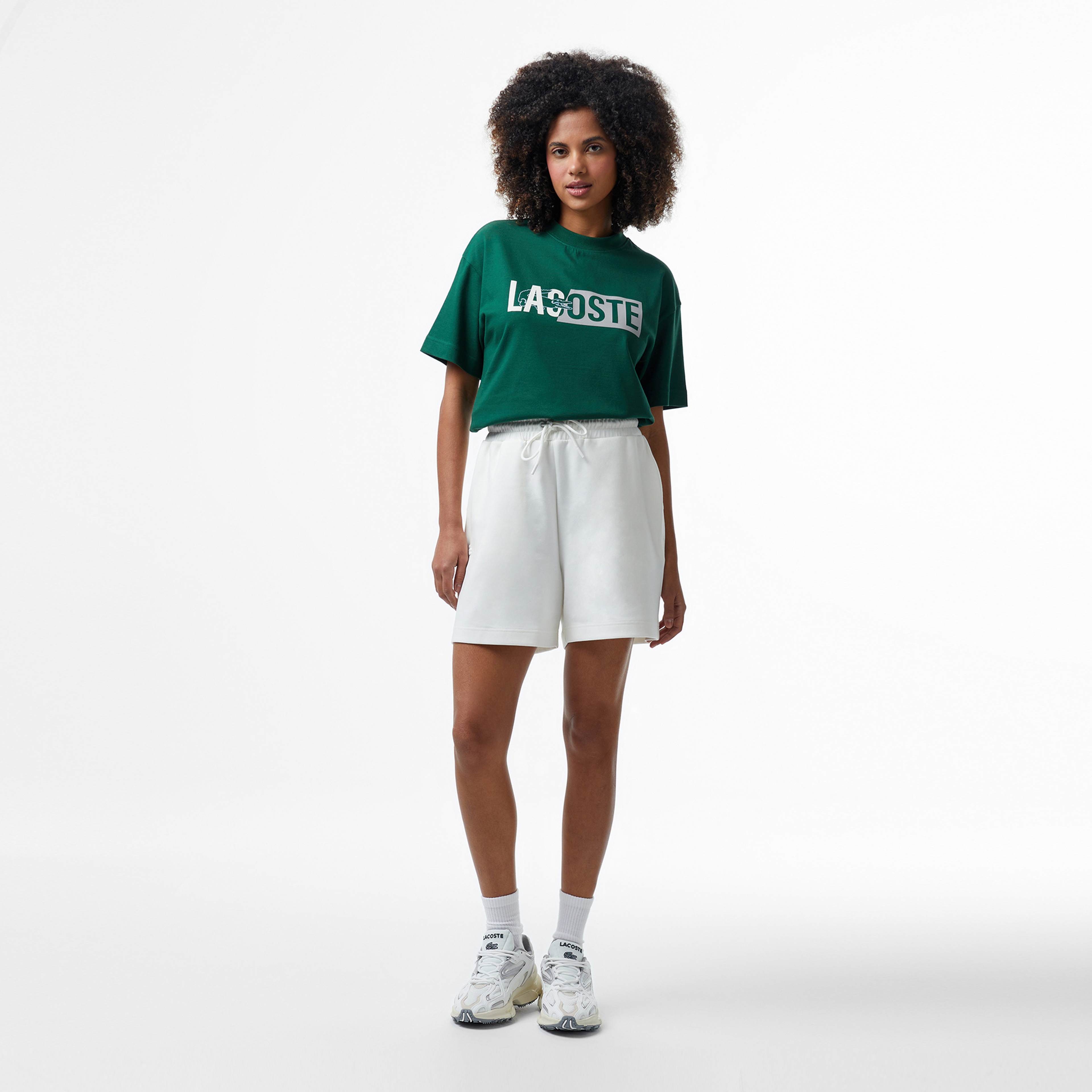 Lacoste House of SuperStep x Lacoste Kadın Beyaz Şort