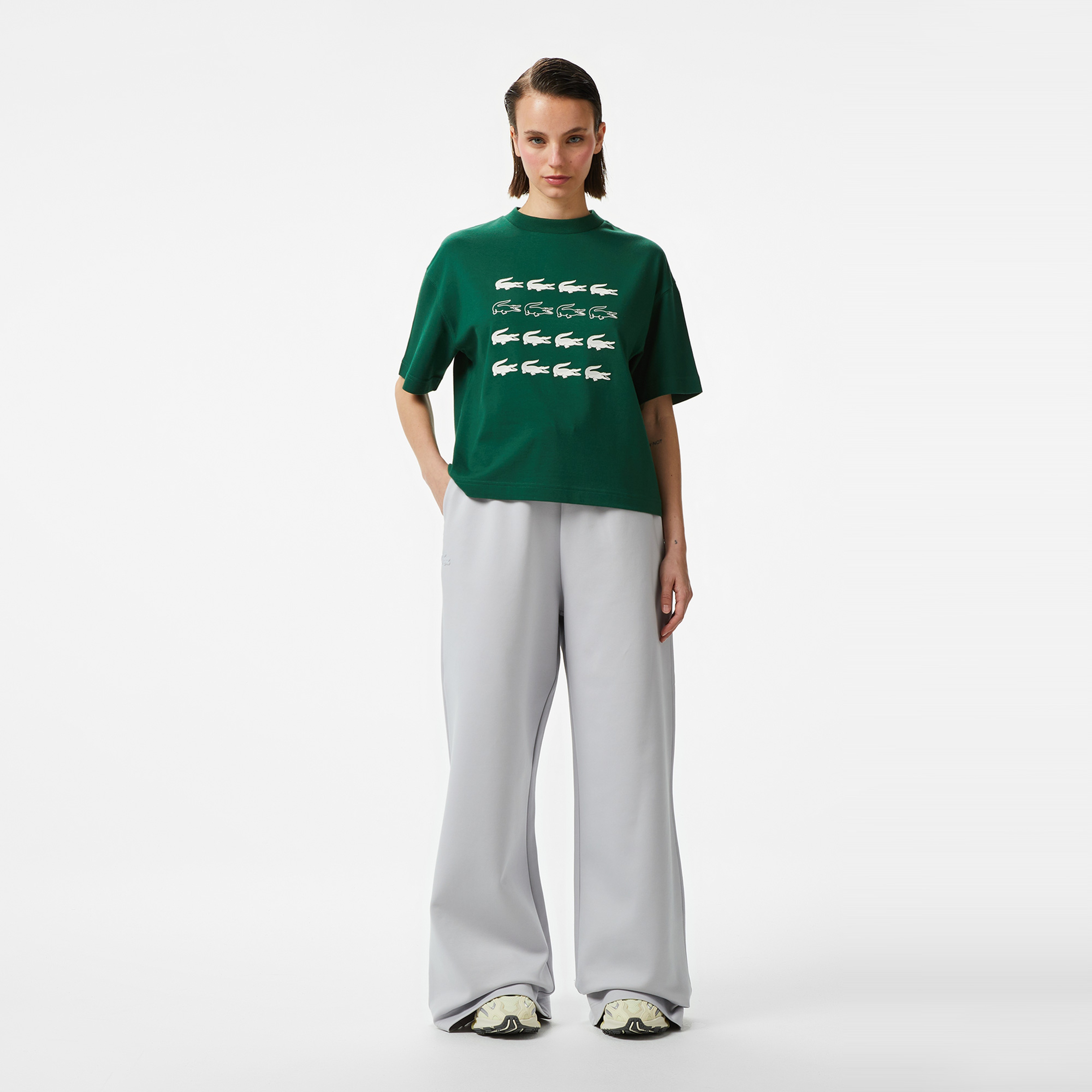 Lacoste House of SuperStep x Lacoste Kadın Yeşil T-Shirt
