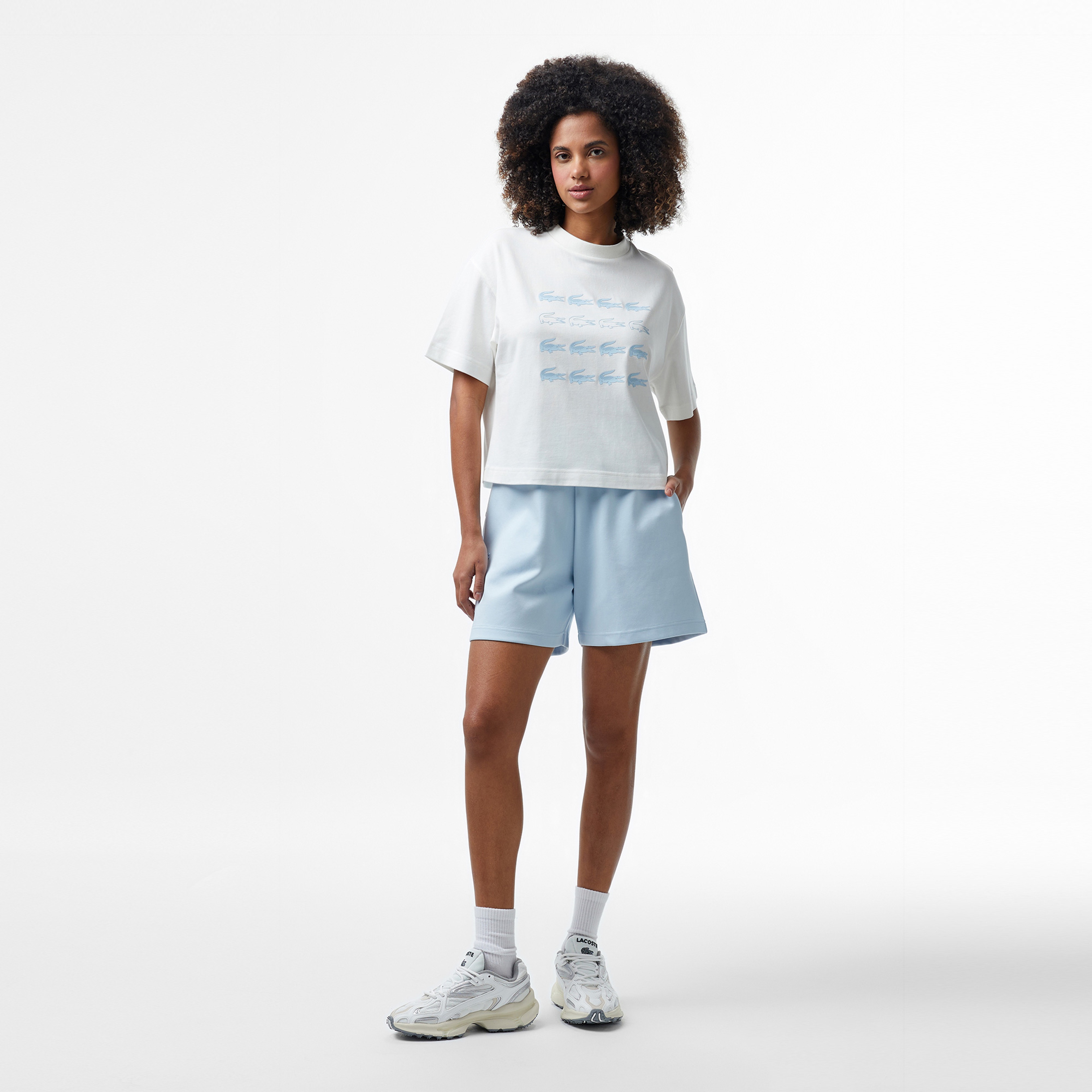 Lacoste House of SuperStep x Lacoste Kadın Beyaz T-Shirt