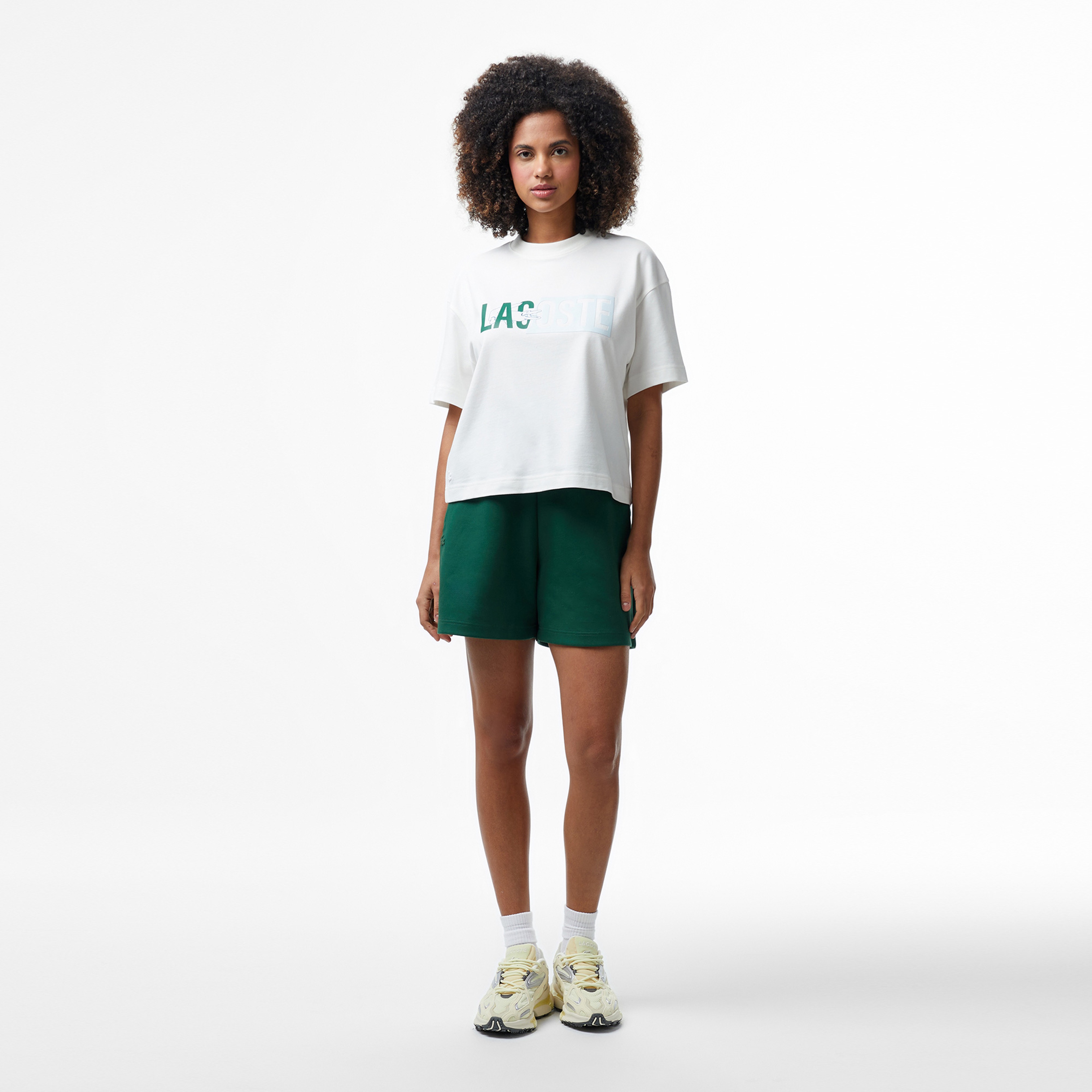 Lacoste House of SuperStep x Lacoste Kadın Beyaz T-Shirt