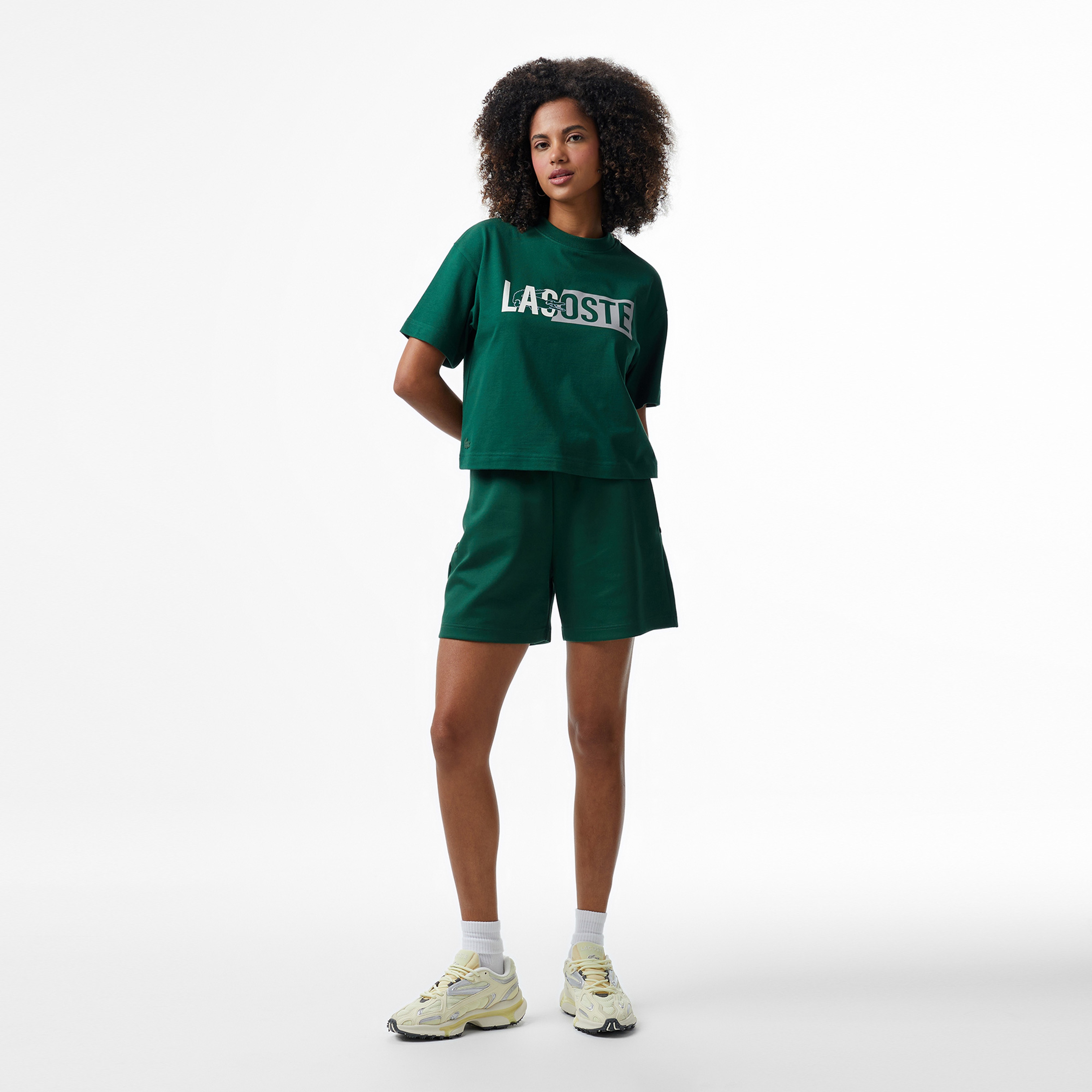 Lacoste House of SuperStep x Lacoste Kadın Yeşil T-Shirt