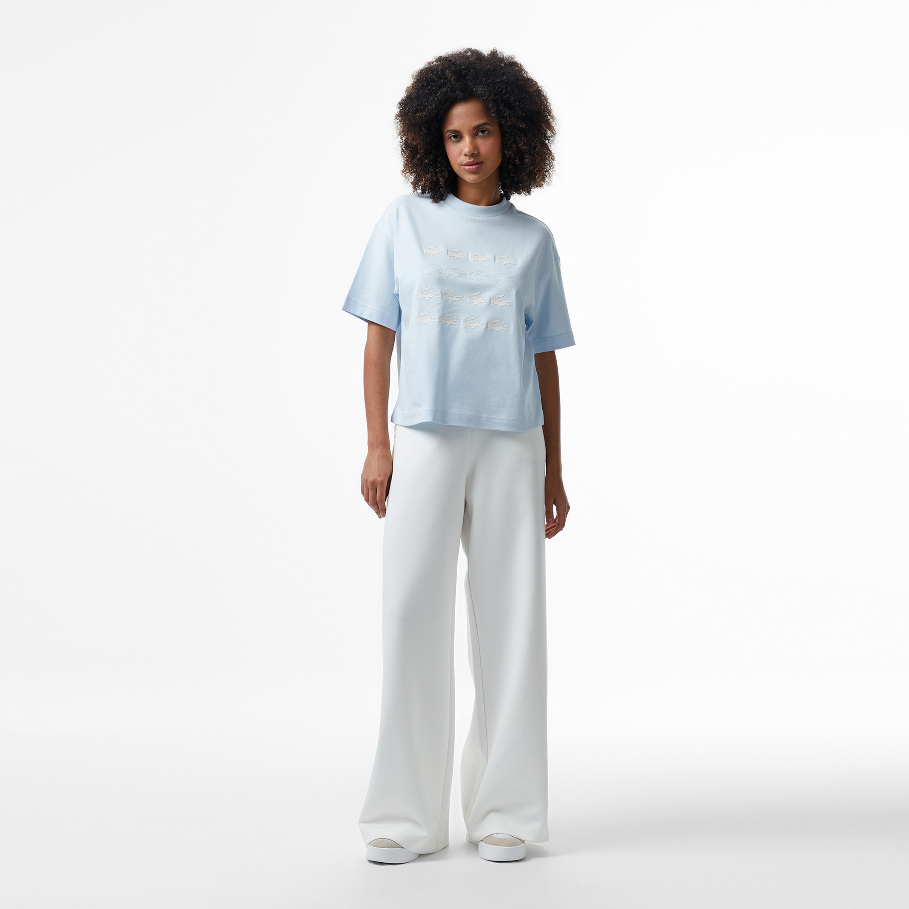 Lacoste House of SuperStep x Lacoste Kadın Mavi T-Shirt