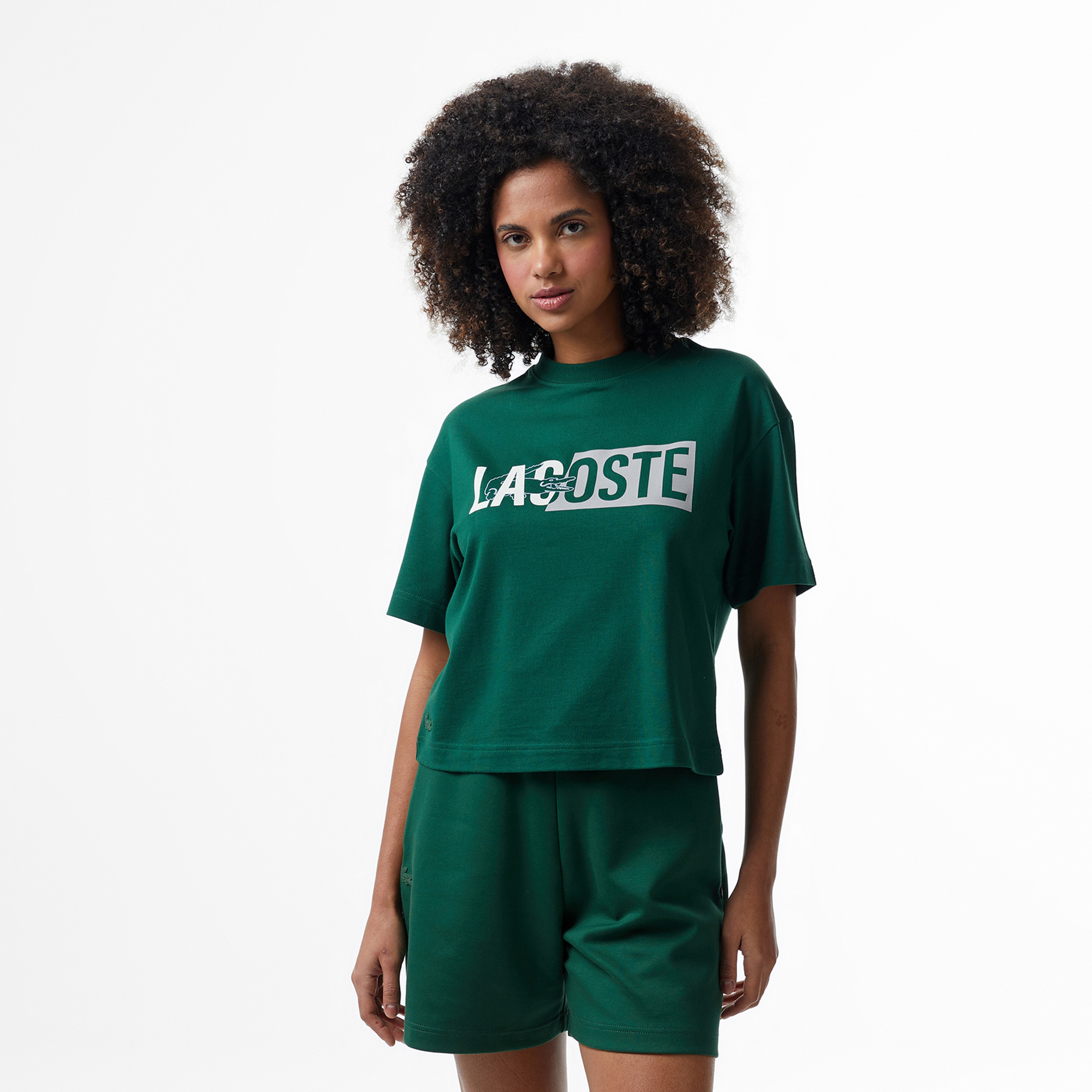 Lacoste House of SuperStep x Lacoste Kadın Yeşil T-Shirt