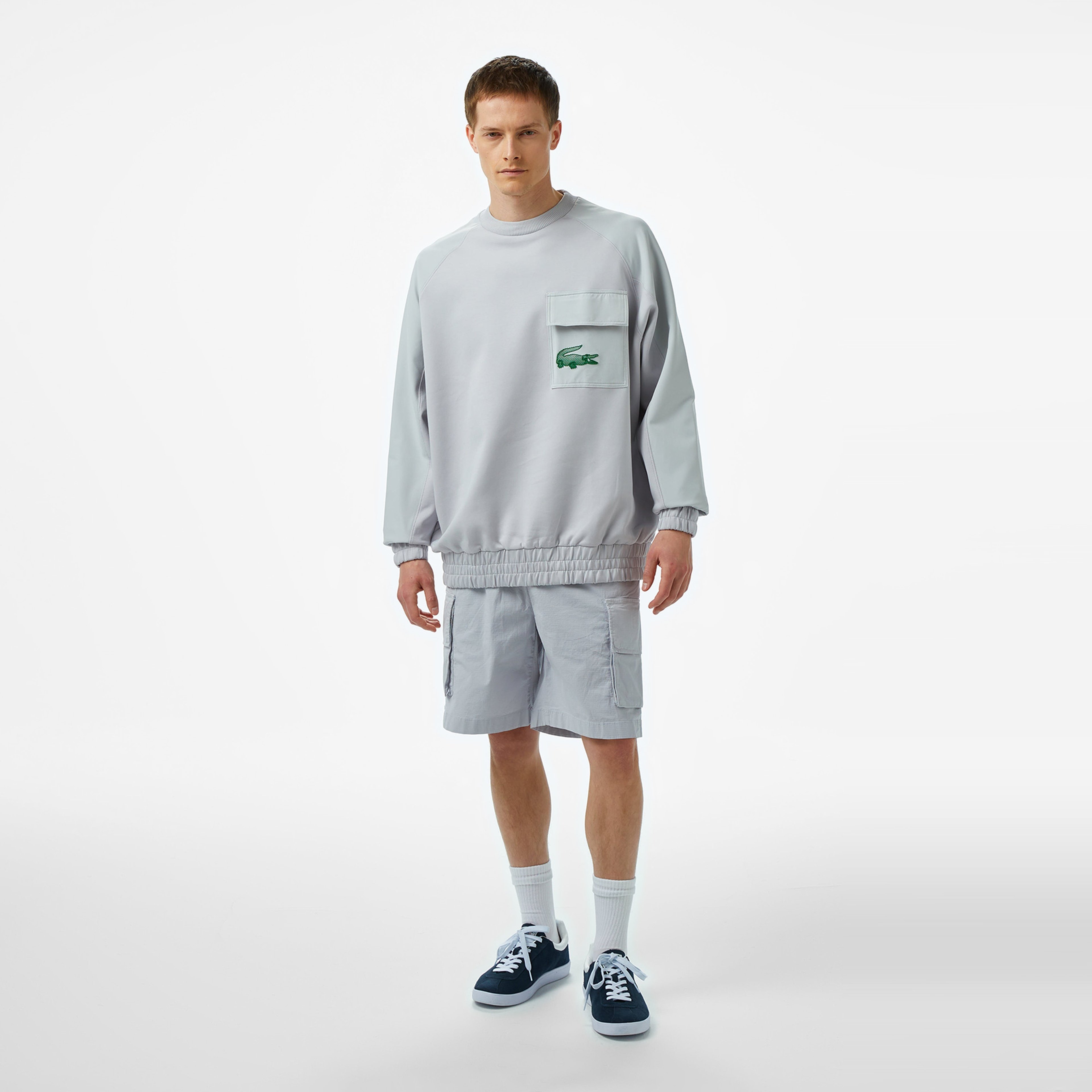 Lacoste House of SuperStep x Lacoste Erkek Gri Sweatshirt
