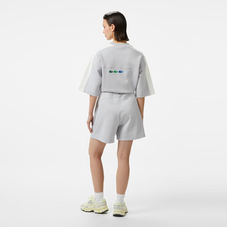 Lacoste House of SuperStep x Lacoste Kadın Gri Şort