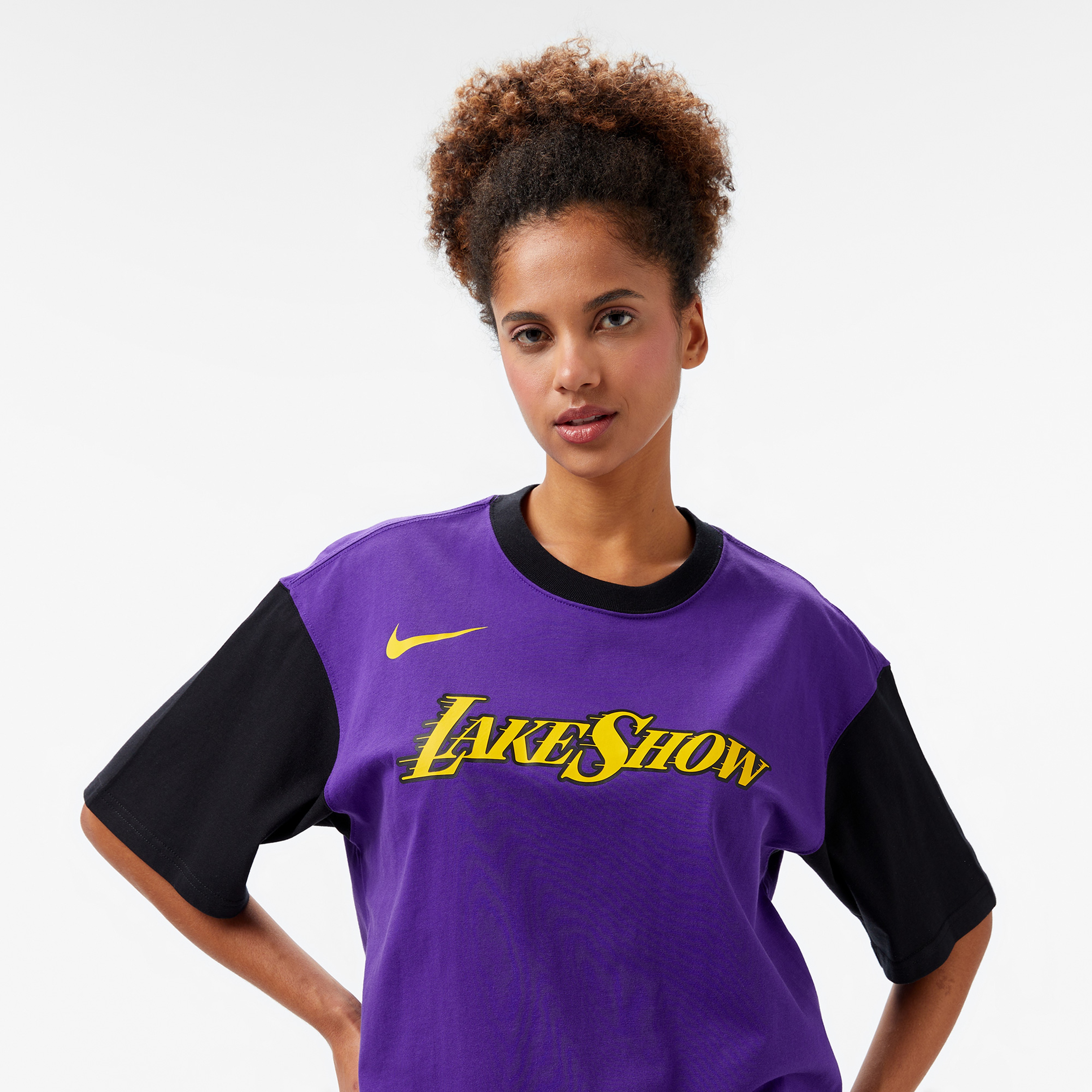 Los Angeles Lakers Courtside City Edition Erkek Mor T-Shirt
