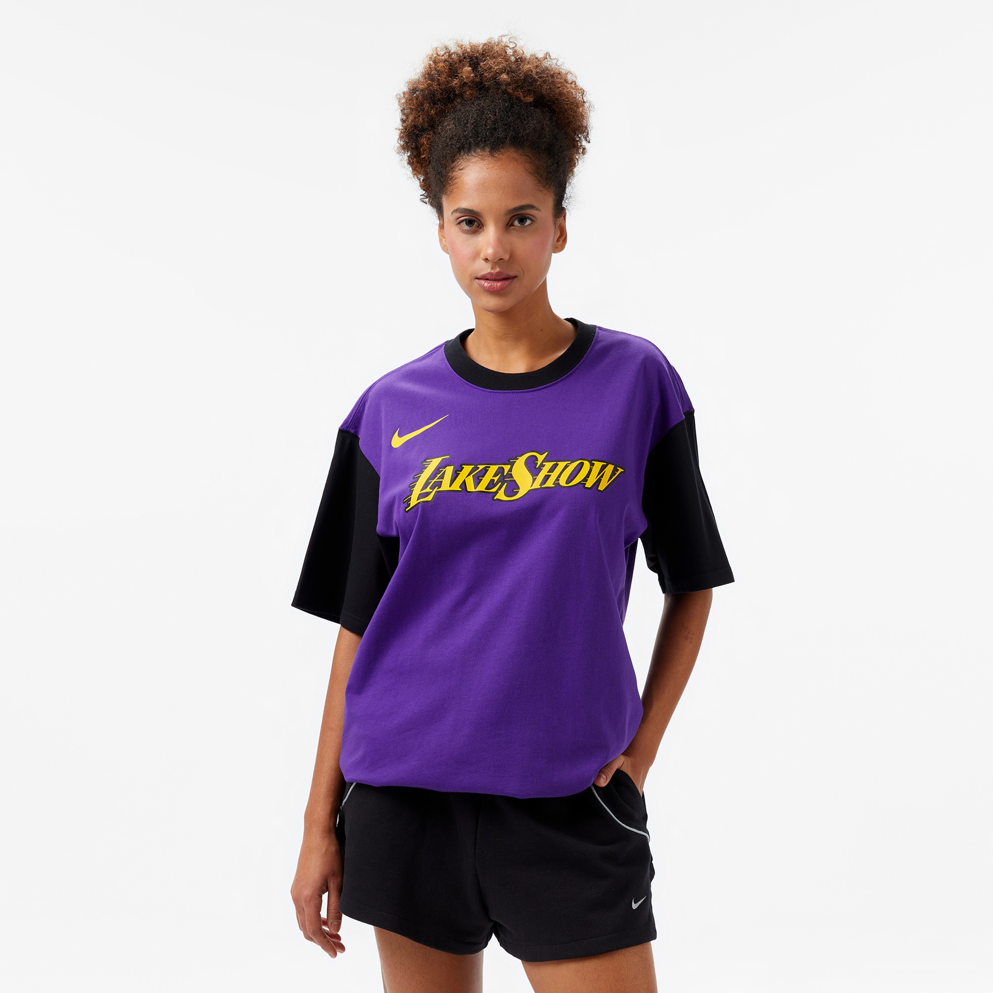 Los Angeles Lakers Courtside City Edition Erkek Mor T-Shirt