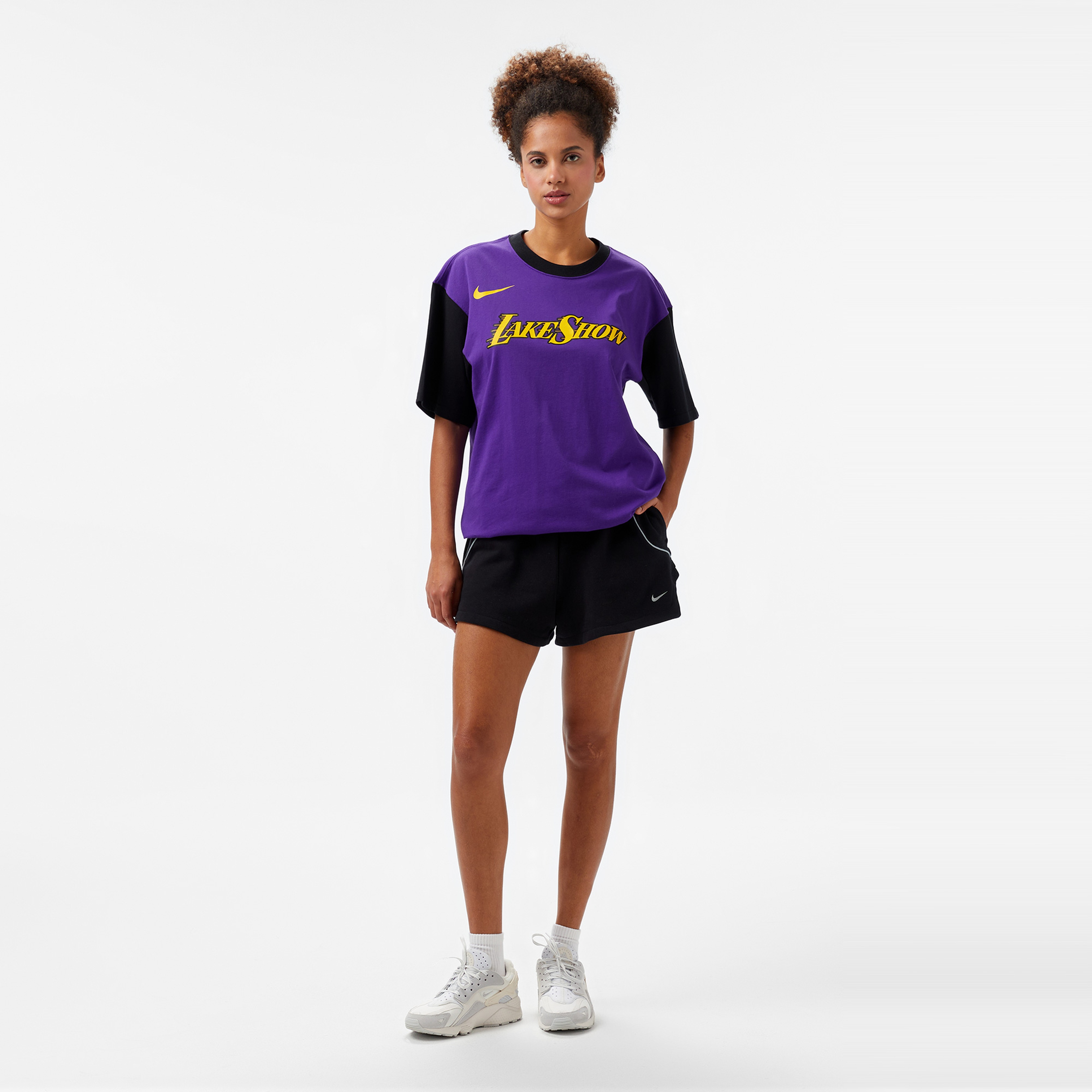 Los Angeles Lakers Courtside City Edition Erkek Mor T-Shirt