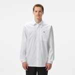 Erkek Regular Fit Baskılı Beyaz Gömlek