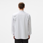 Erkek Regular Fit Baskılı Beyaz Gömlek