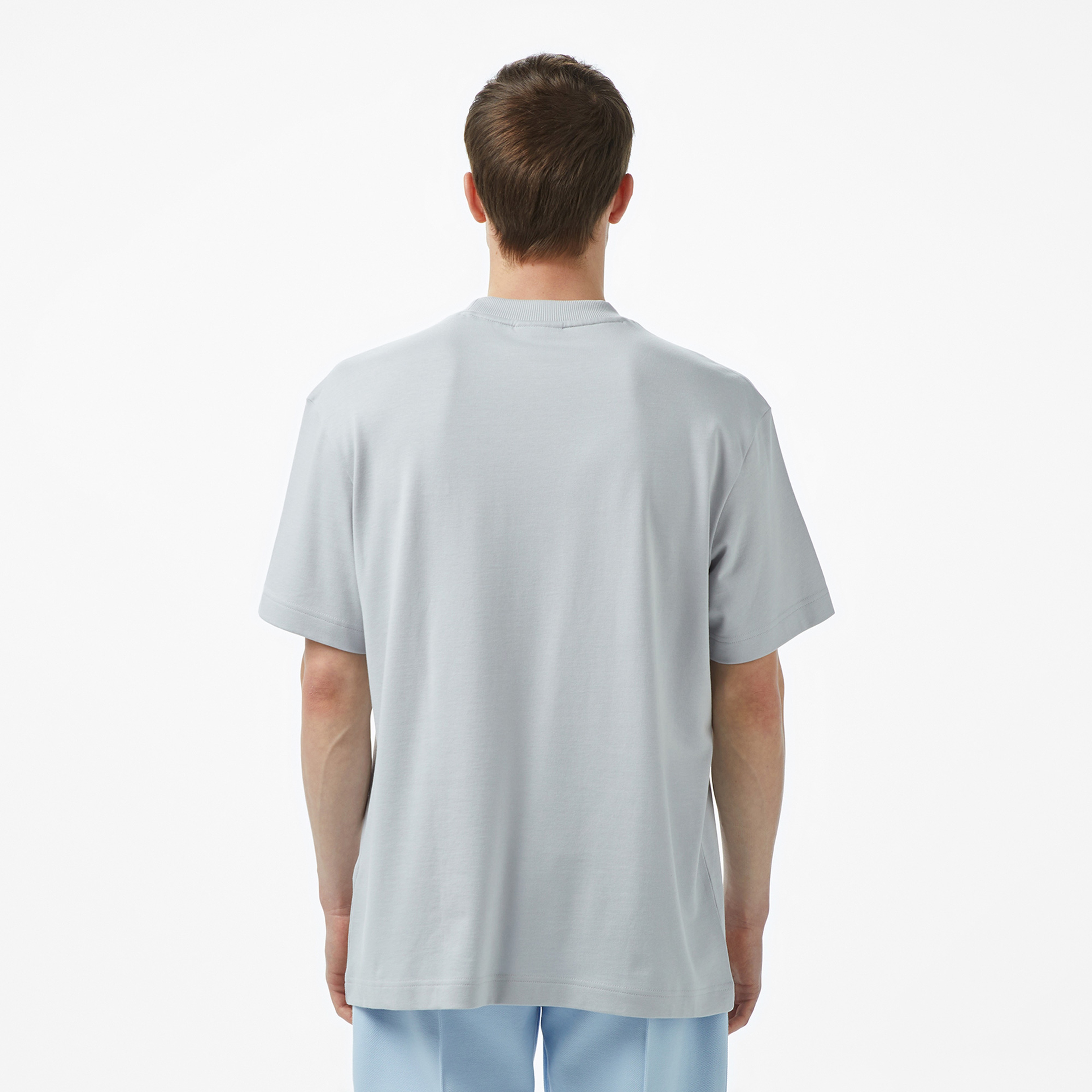 Erkek Relaxed Fit Bisiklet Yaka Gri T-Shirt