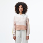 Kadın Kapüşonlu Renk Bloklu Açık Pembe Sweatshirt
