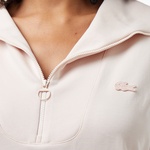 Kadın Kısa Kollu Yarım Fermuarlı Açık Pembe Sweatshirt