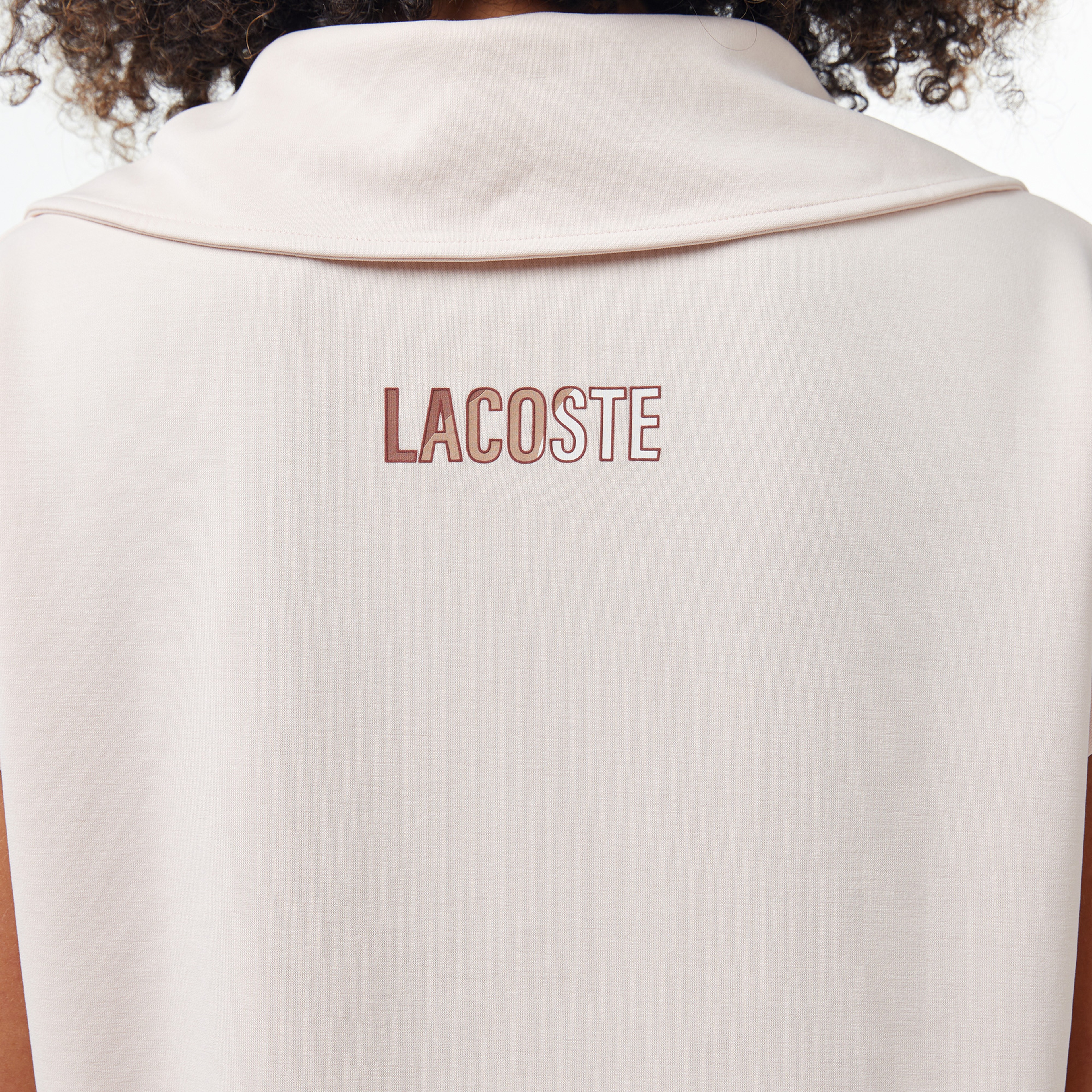 Kadın Kısa Kollu Yarım Fermuarlı Açık Pembe Sweatshirt