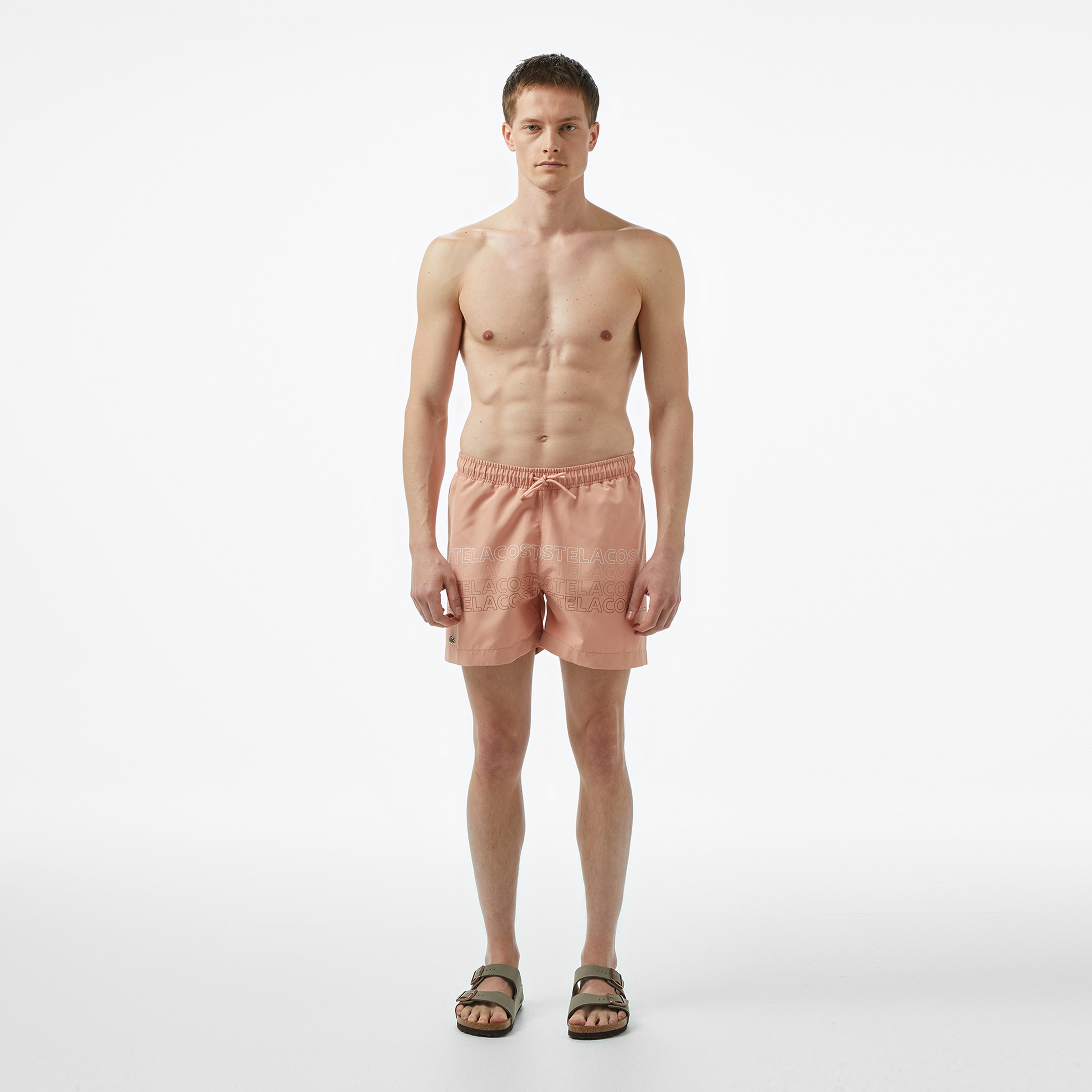 Erkek Regular Fit Baskılı Bej Mayo