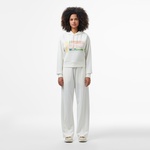 Kadın Relaxed Fit Kapüşonlu Baskılı Beyaz Sweatshirt