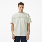 Erkek Oversize Fit Bisiklet Yaka Baskılı Beyaz T-Shirt