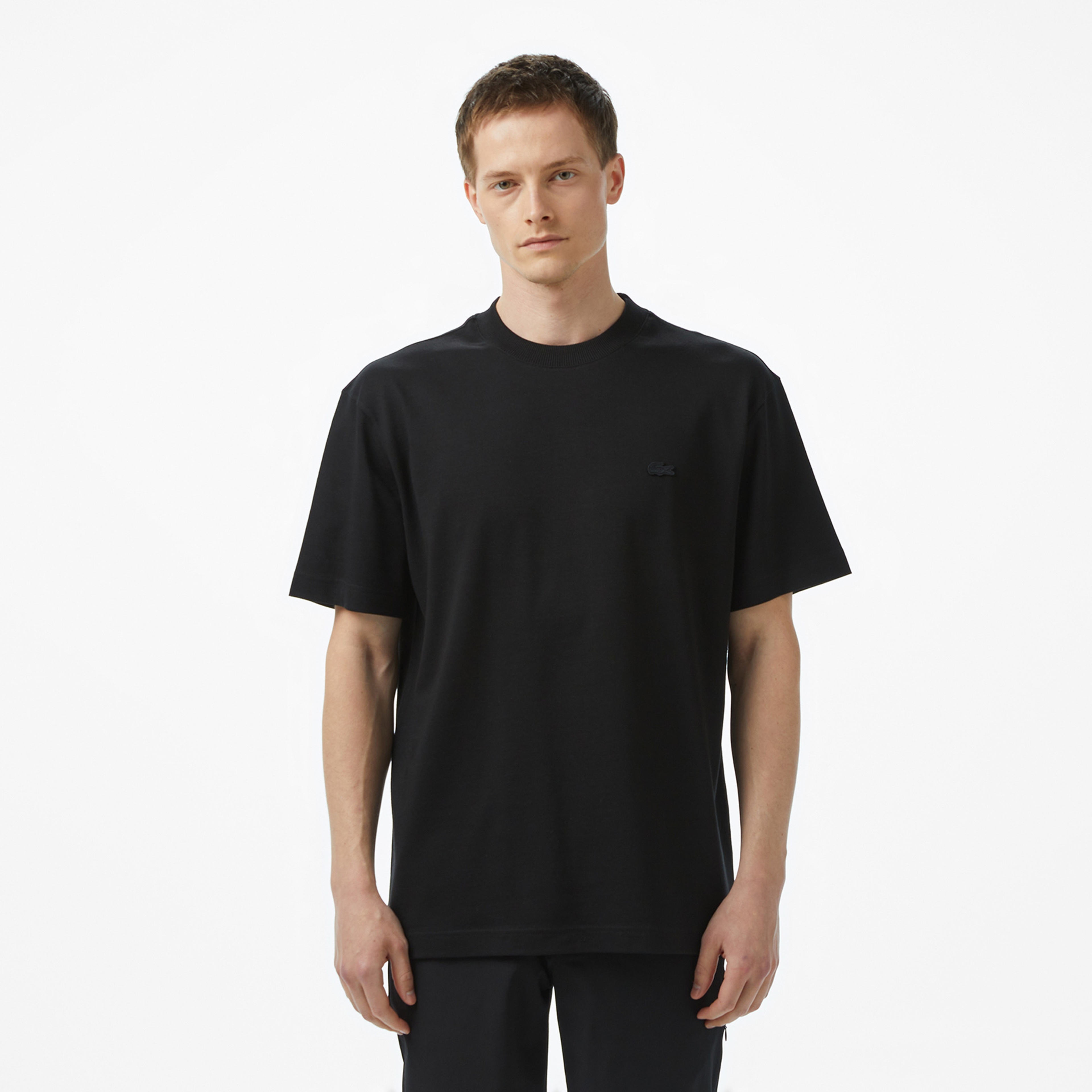 Lacoste Erkek Relaxed Fit Bisiklet Yaka Siyah T-Shirt