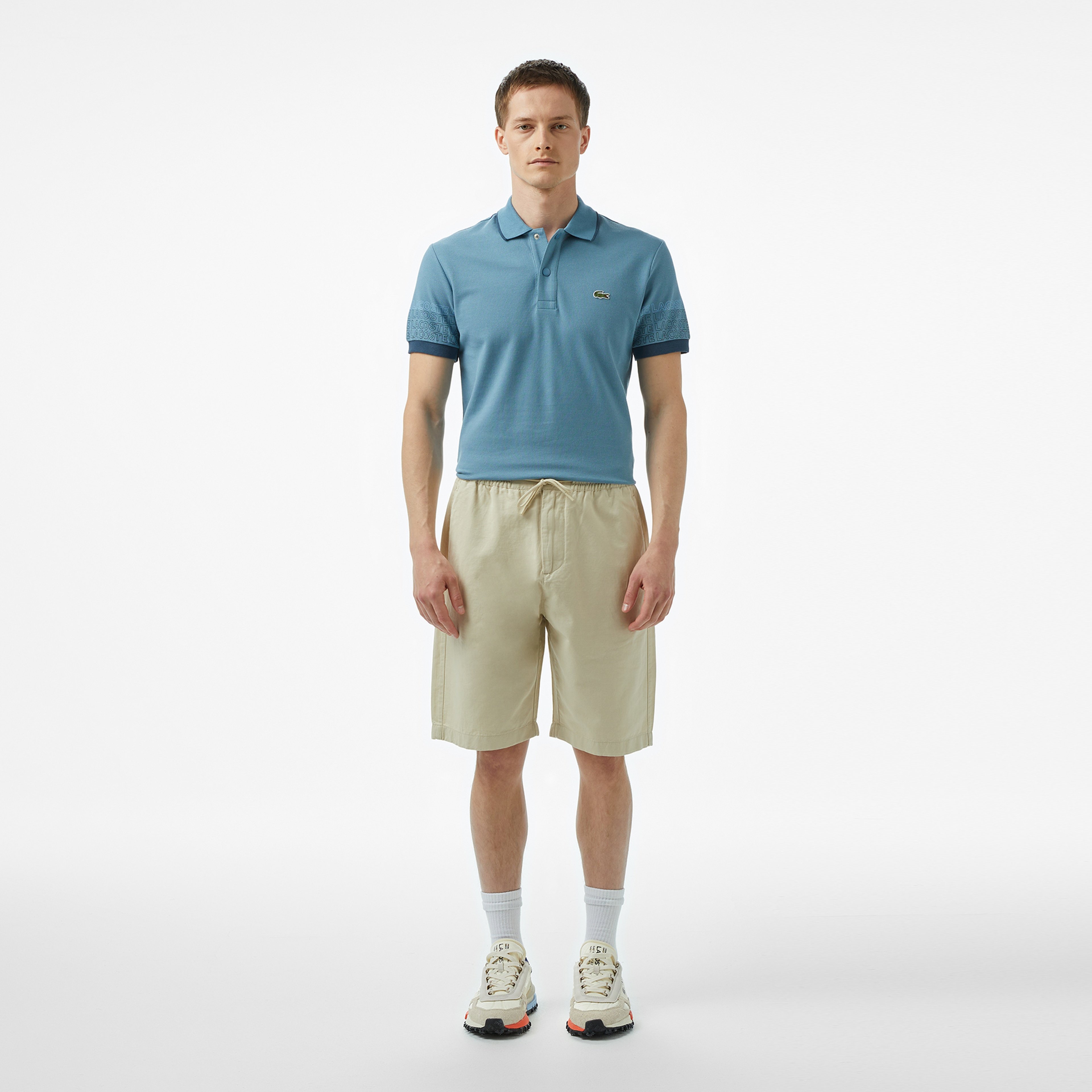 Erkek Relaxed Fit Bej Bermuda Şort