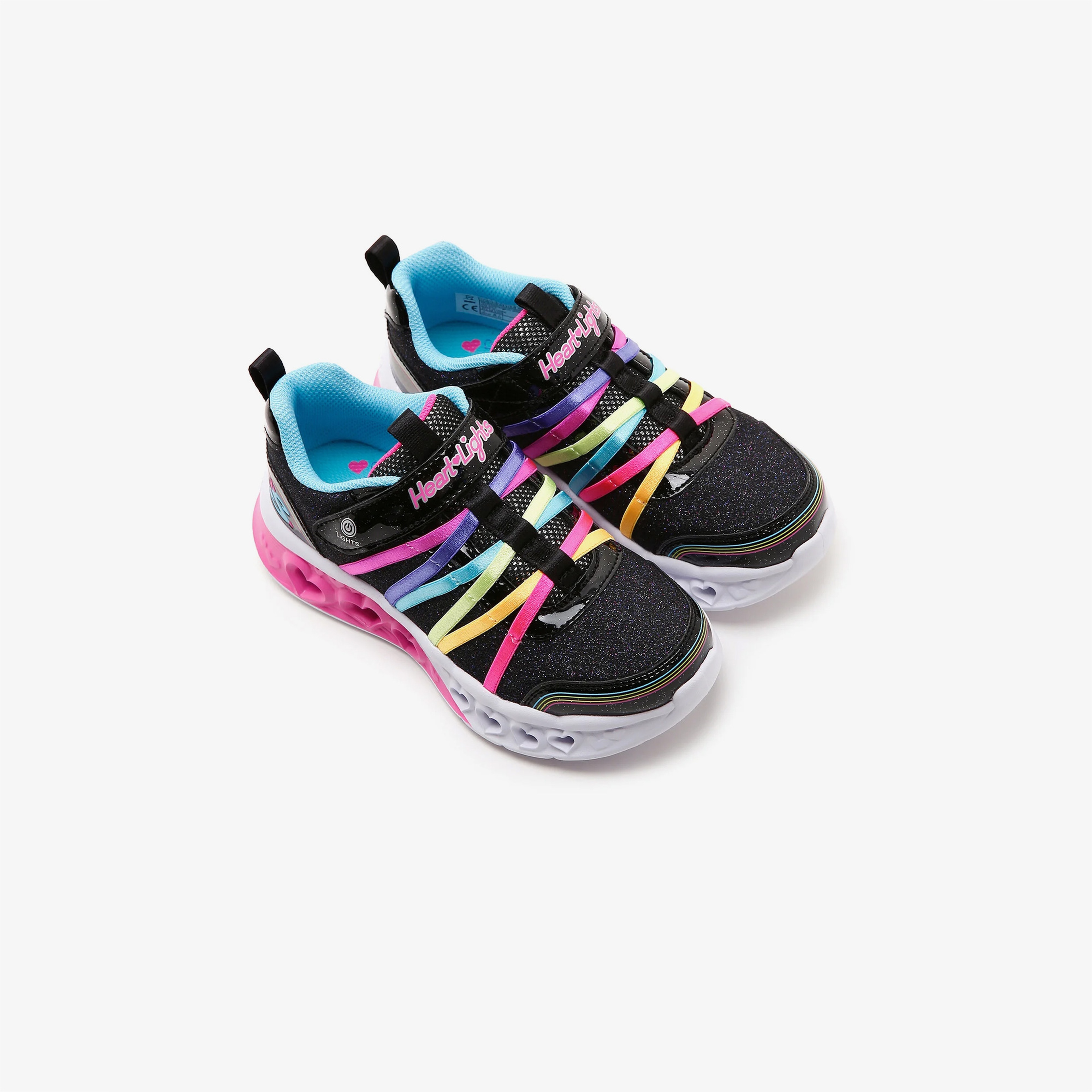 Skechers Flutter Heart Lights Rainbow Bestie Çocuk Işıklı Siyah Spor Ayakkabı