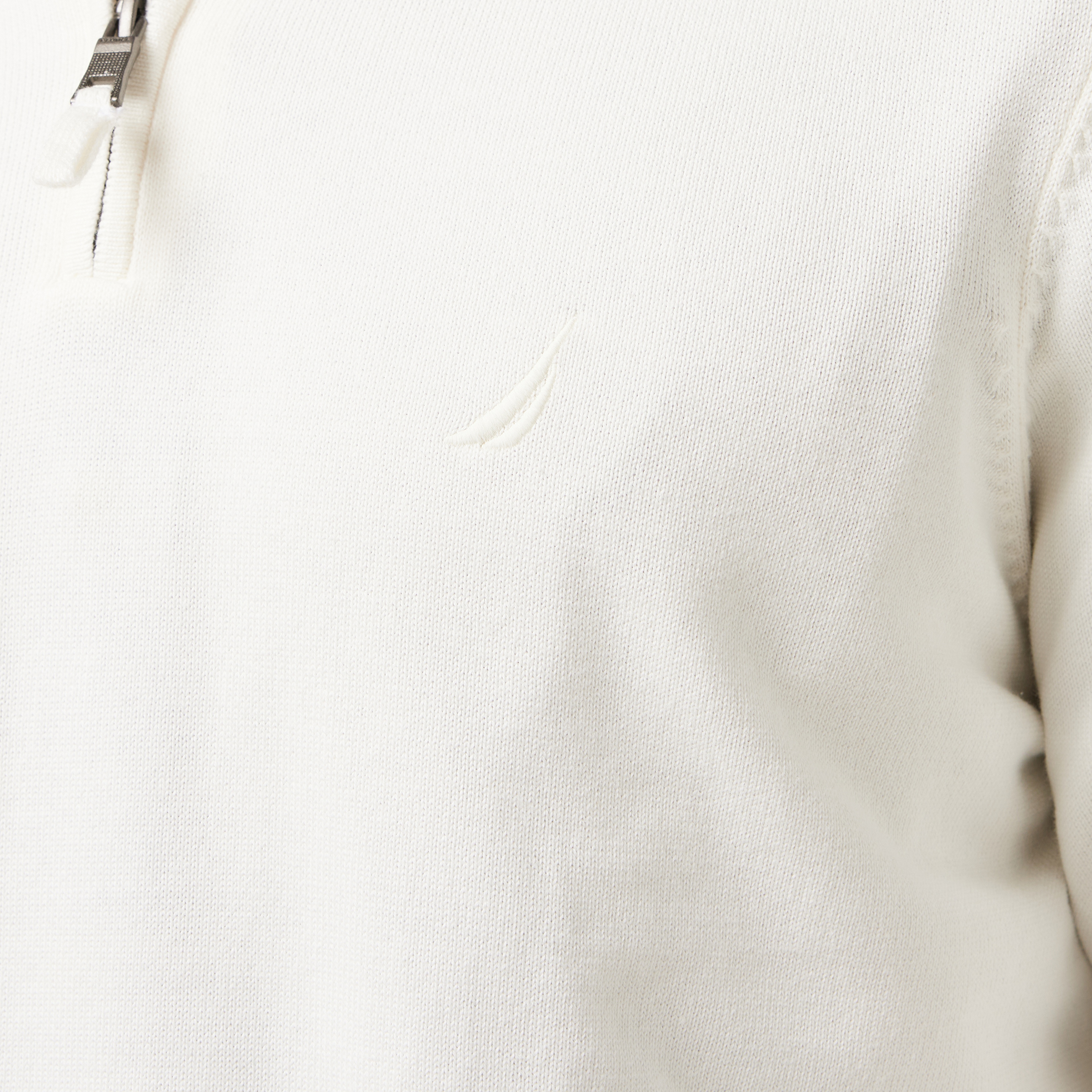 Nautica Erkek Beyaz Standart Fit Dik Yakalı Kazak