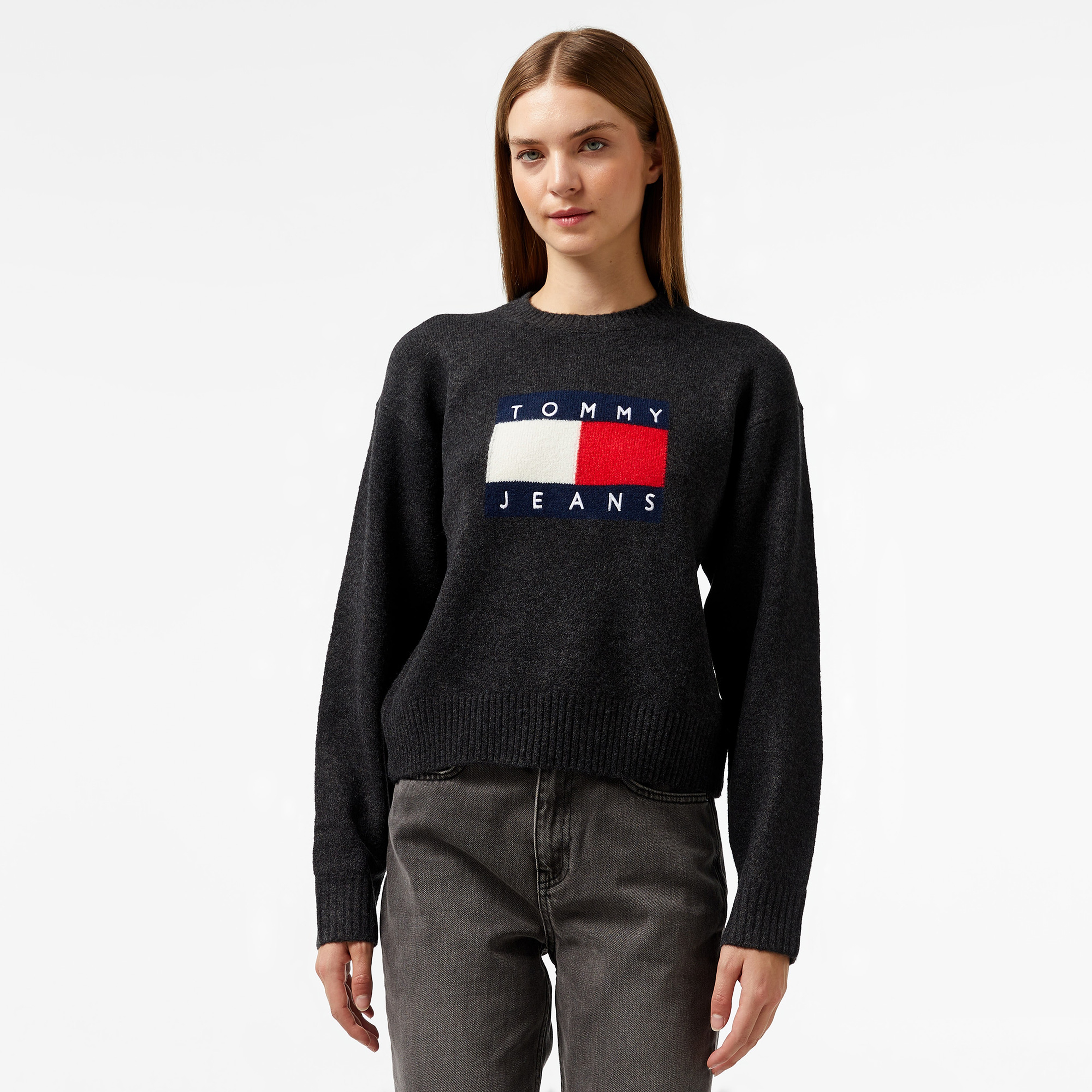 Tommy Jeans Kadın Kahverengi Triko