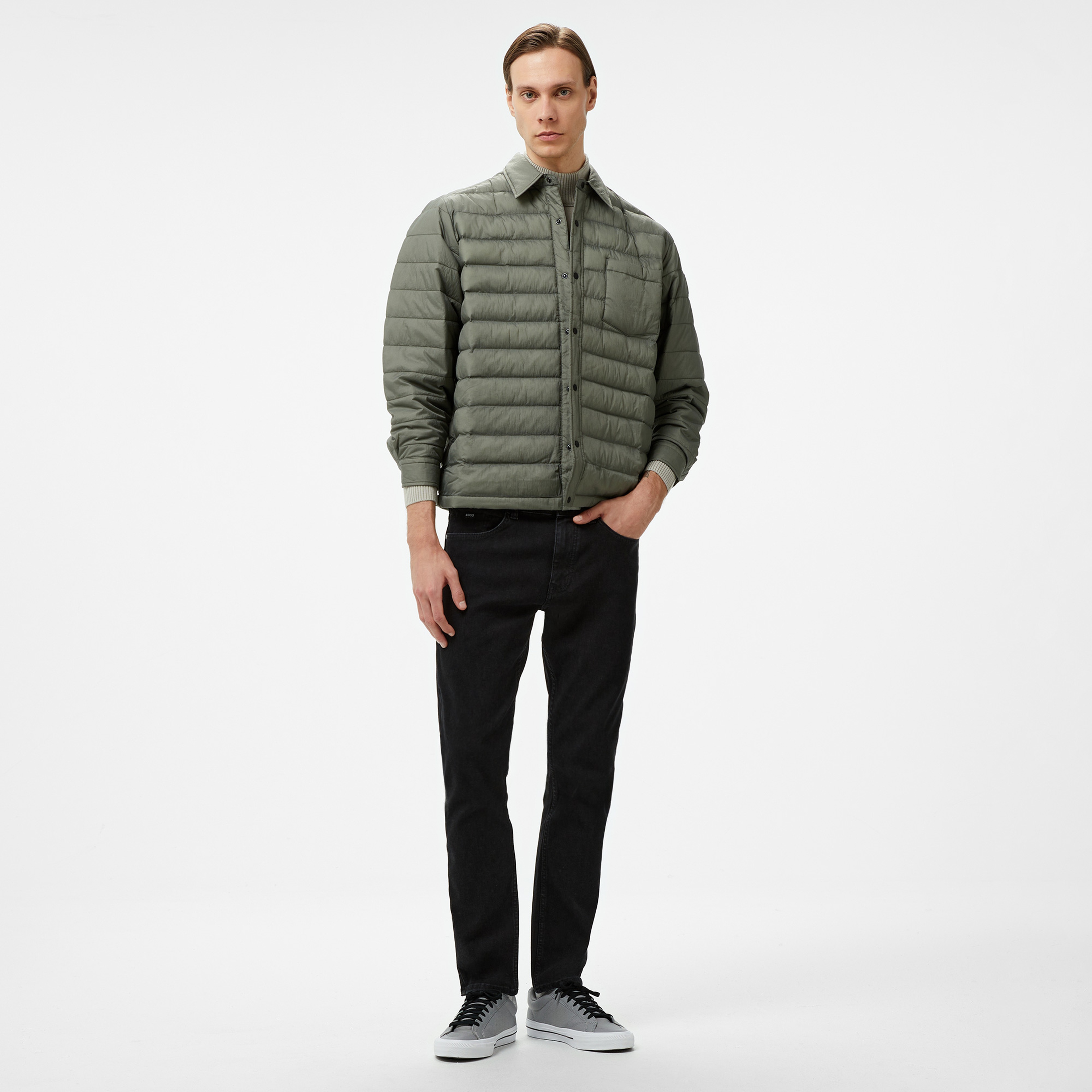 Boss Erkek Gri Gömlek