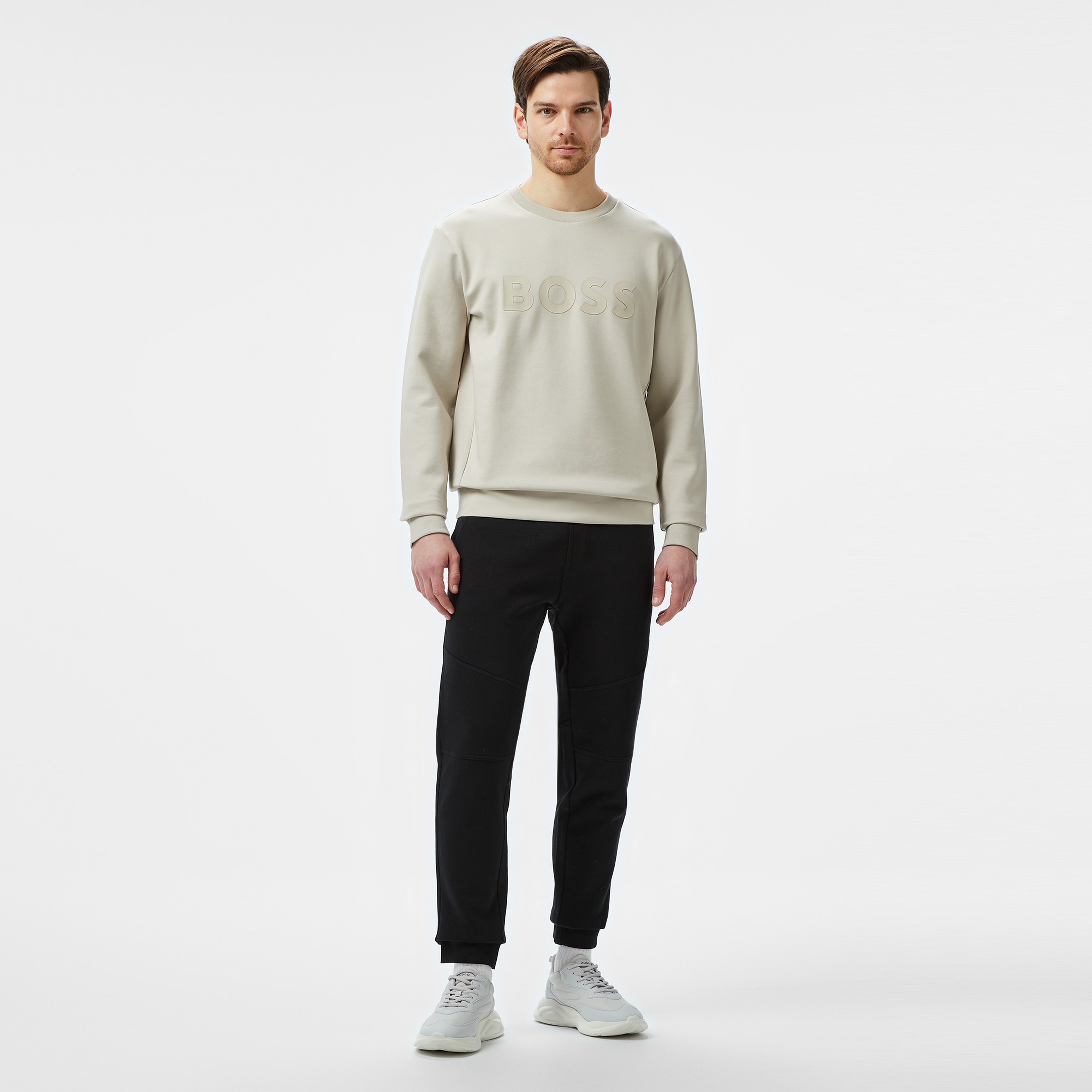 Boss Erkek Bej Sweatshirt
