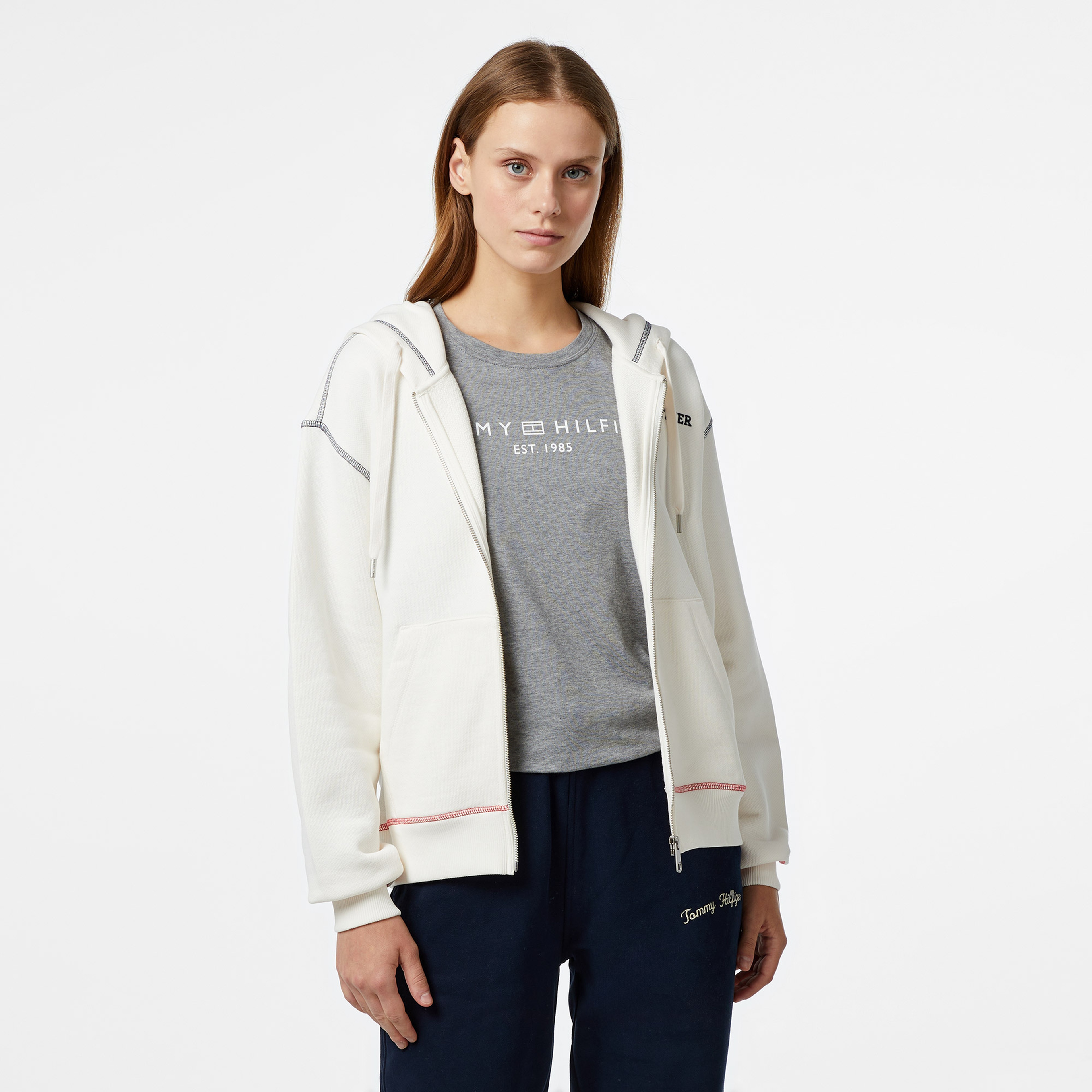 Tommy Hilfiger Kadın Beyaz Sweatshirt