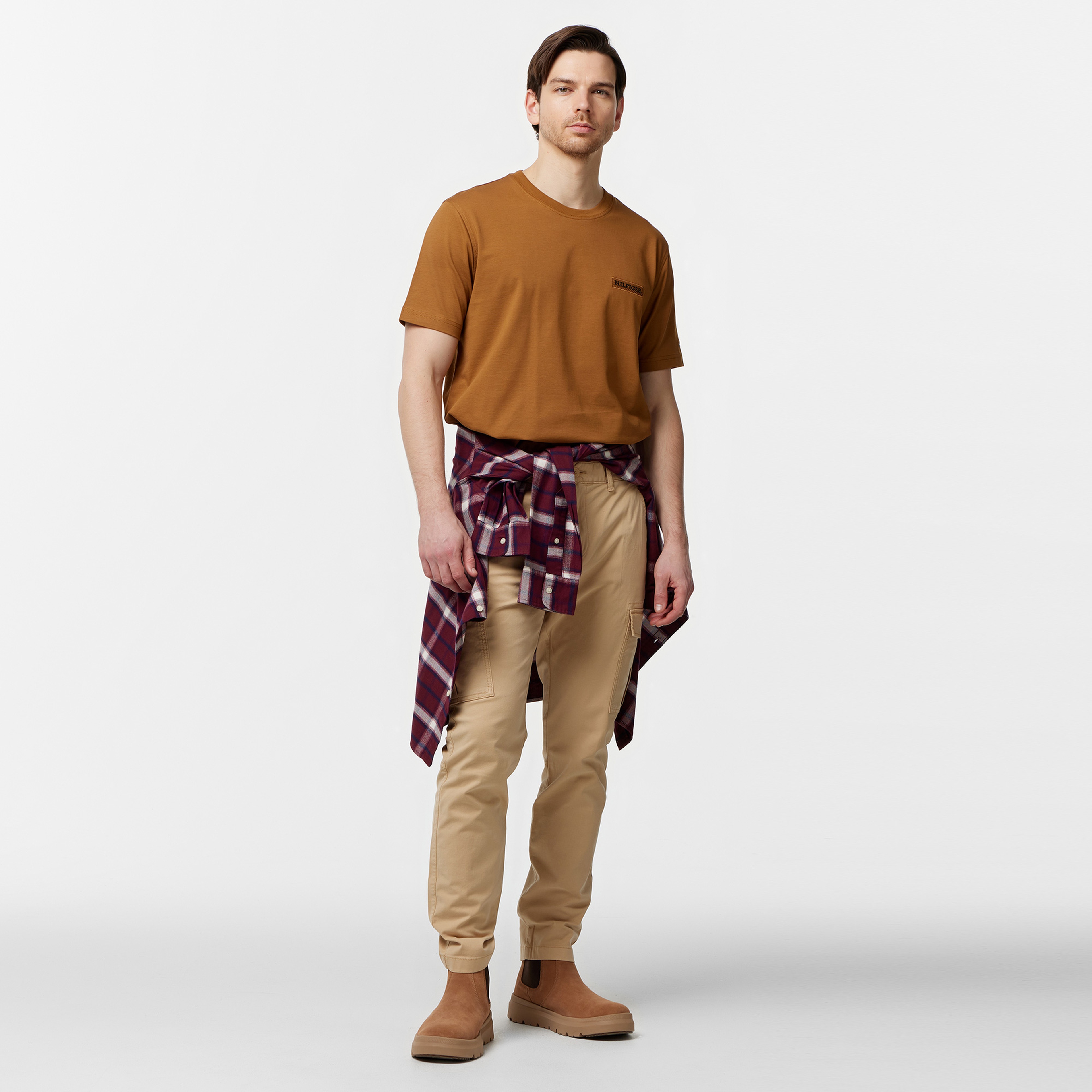 Tommy Hilfiger Erkek Kahverengi T-Shirt