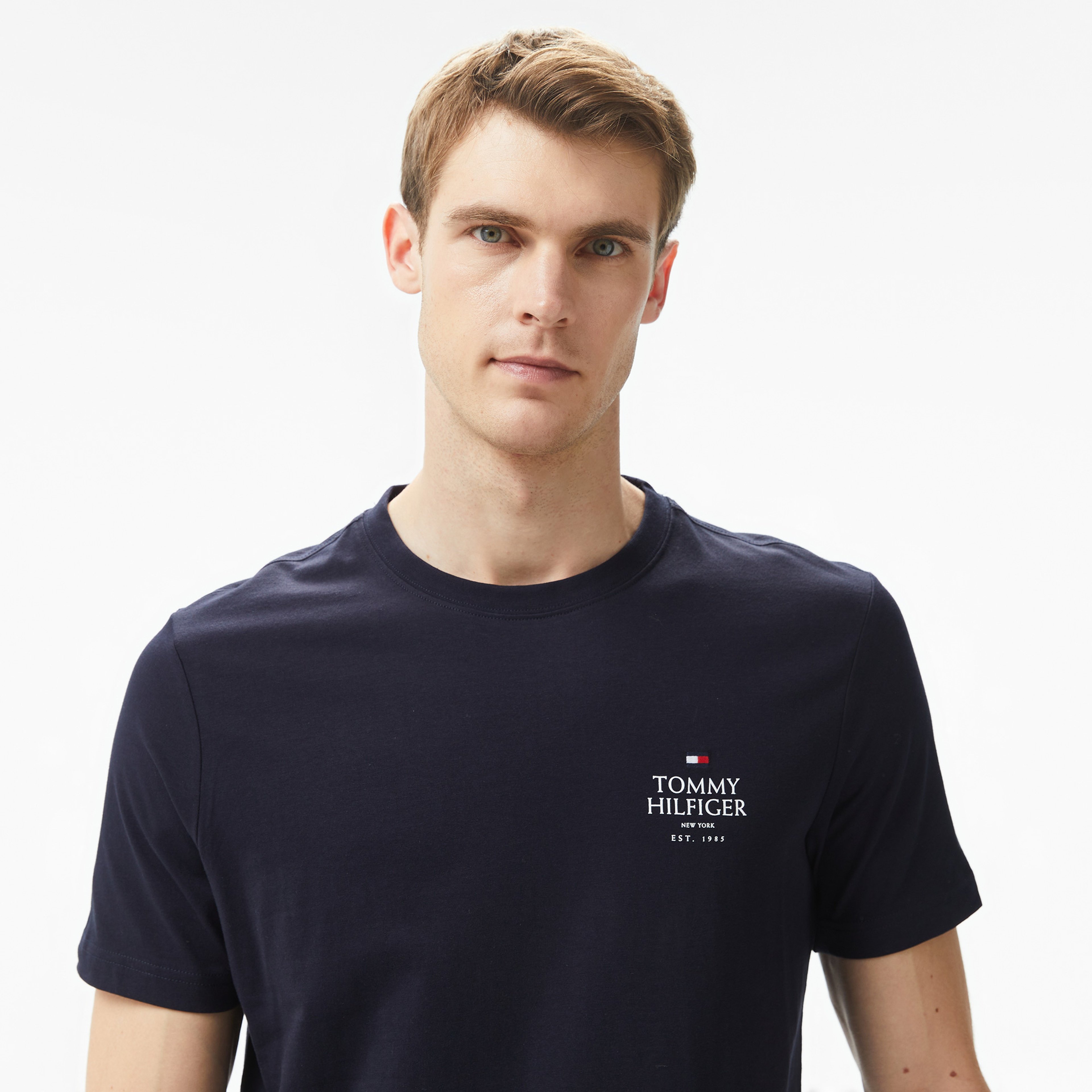 Tommy Hilfiger Erkek Mavi T-Shirt