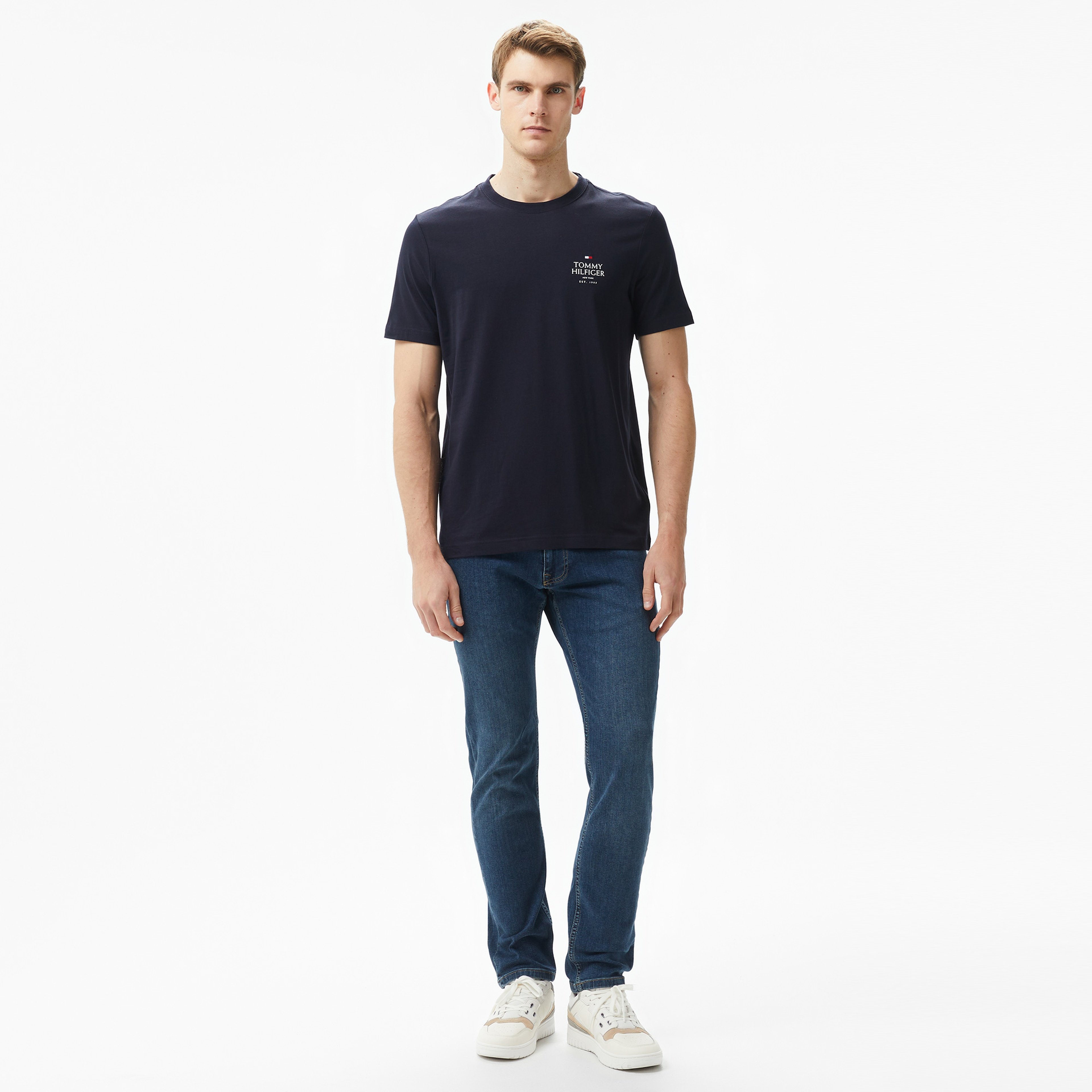 Tommy Hilfiger Erkek Mavi T-Shirt