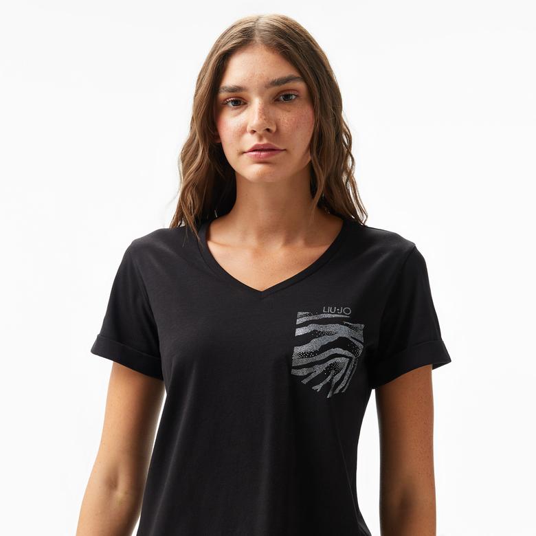 Liu Jo Kadın Siyah T-Shirt