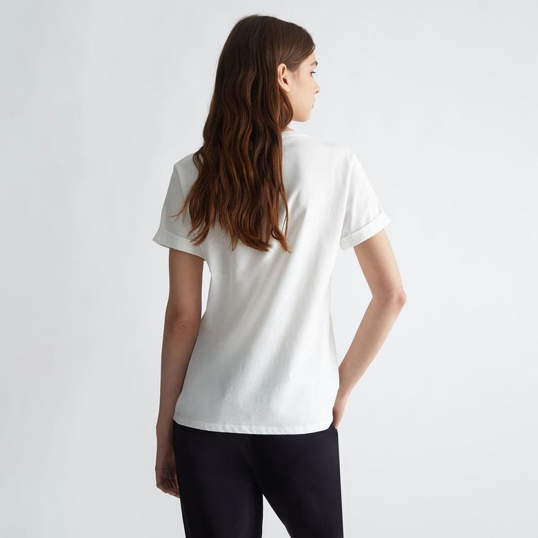 Liu Jo Kadın Beyaz T-Shirt