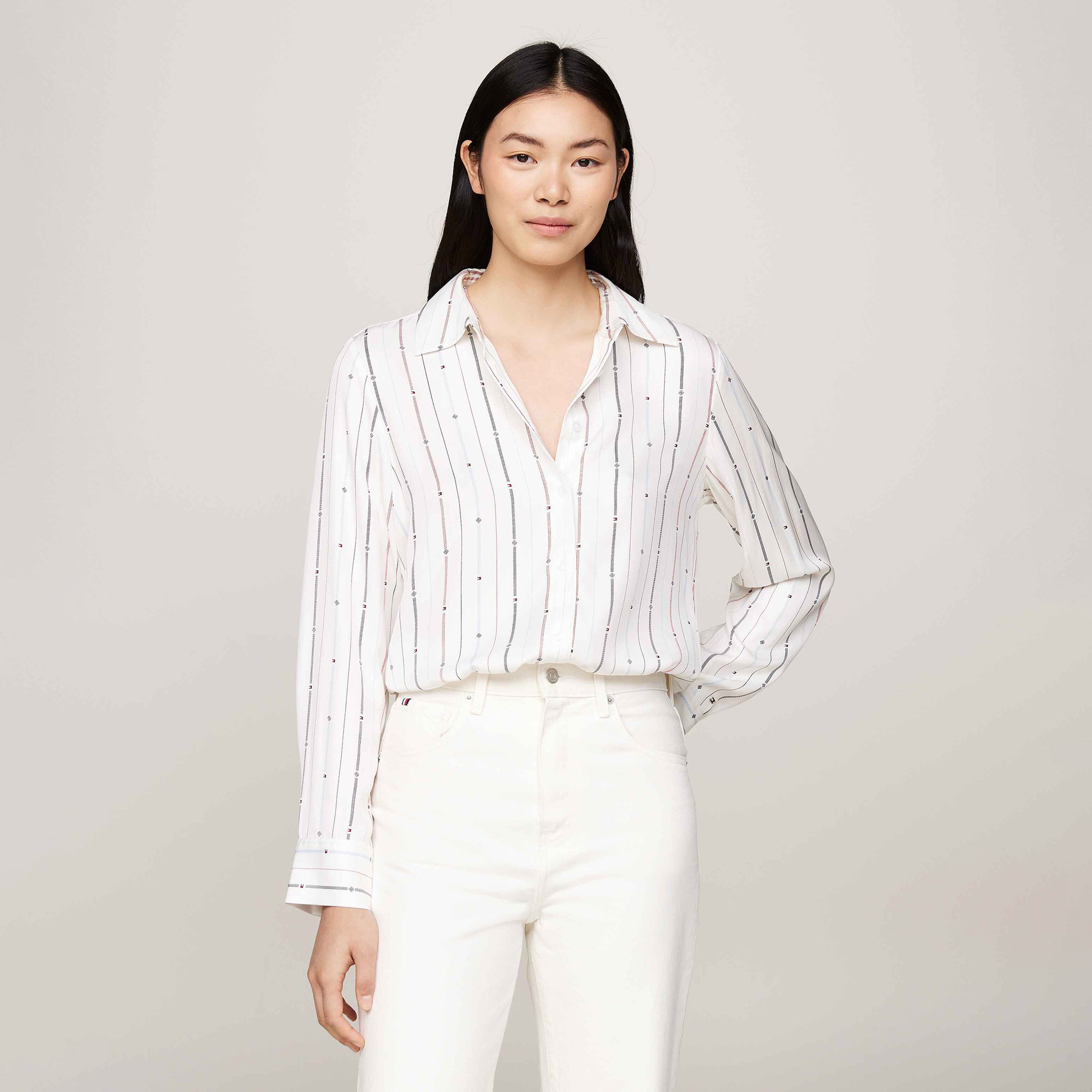 Tommy Hilfiger Kadın Beyaz Gömlek