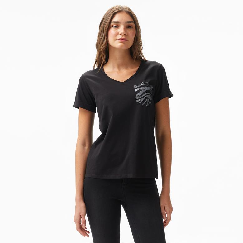 Liu Jo Kadın Siyah T-Shirt