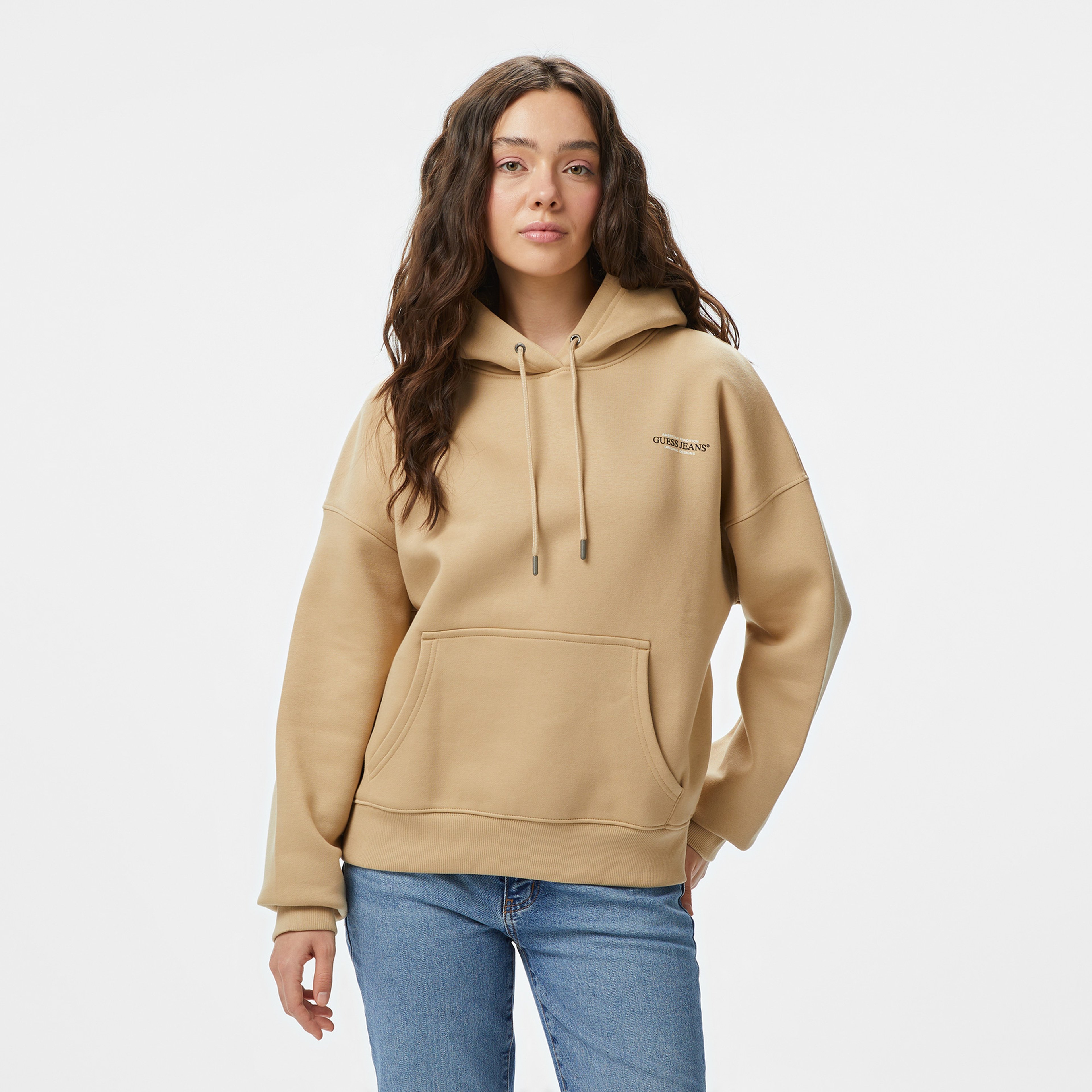 Guess Kadın Bej Sweatshirt