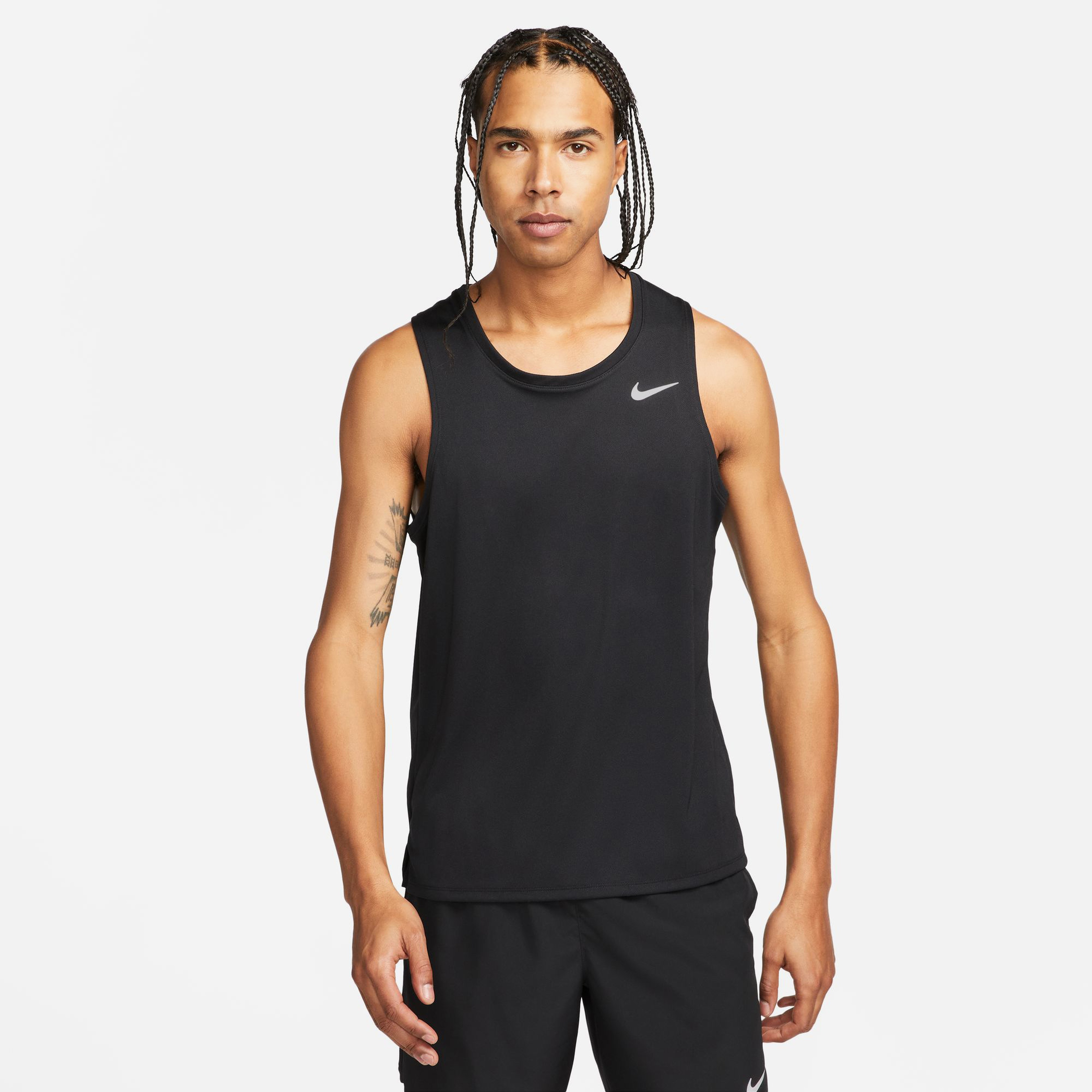Nike Dri-Fit Miler Tank Erkek Siyah Kolsuz T-Shirt