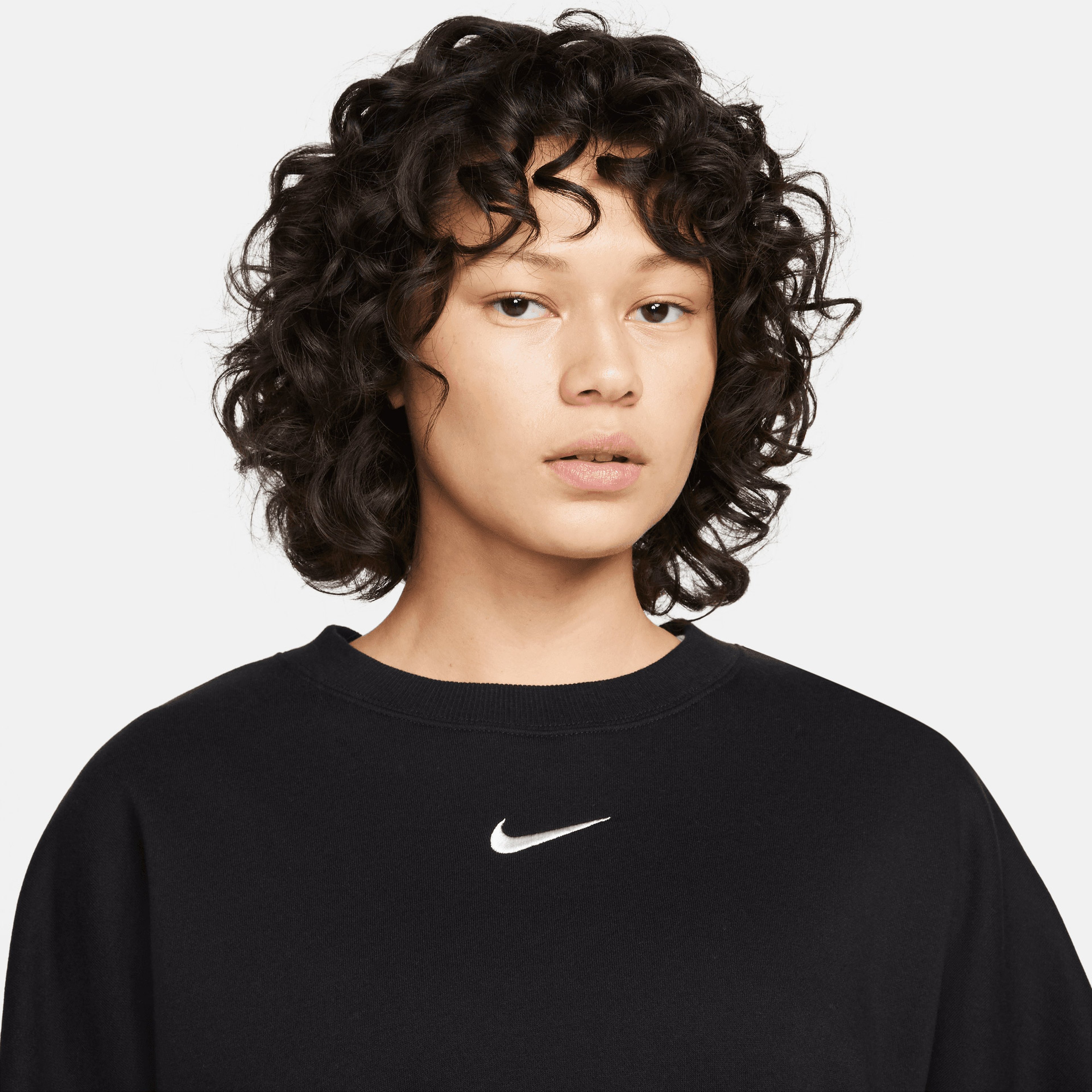 Nike Sportswear Phoenix Fleece Oversized Crew Kadın Siyah Eşofman Üstü