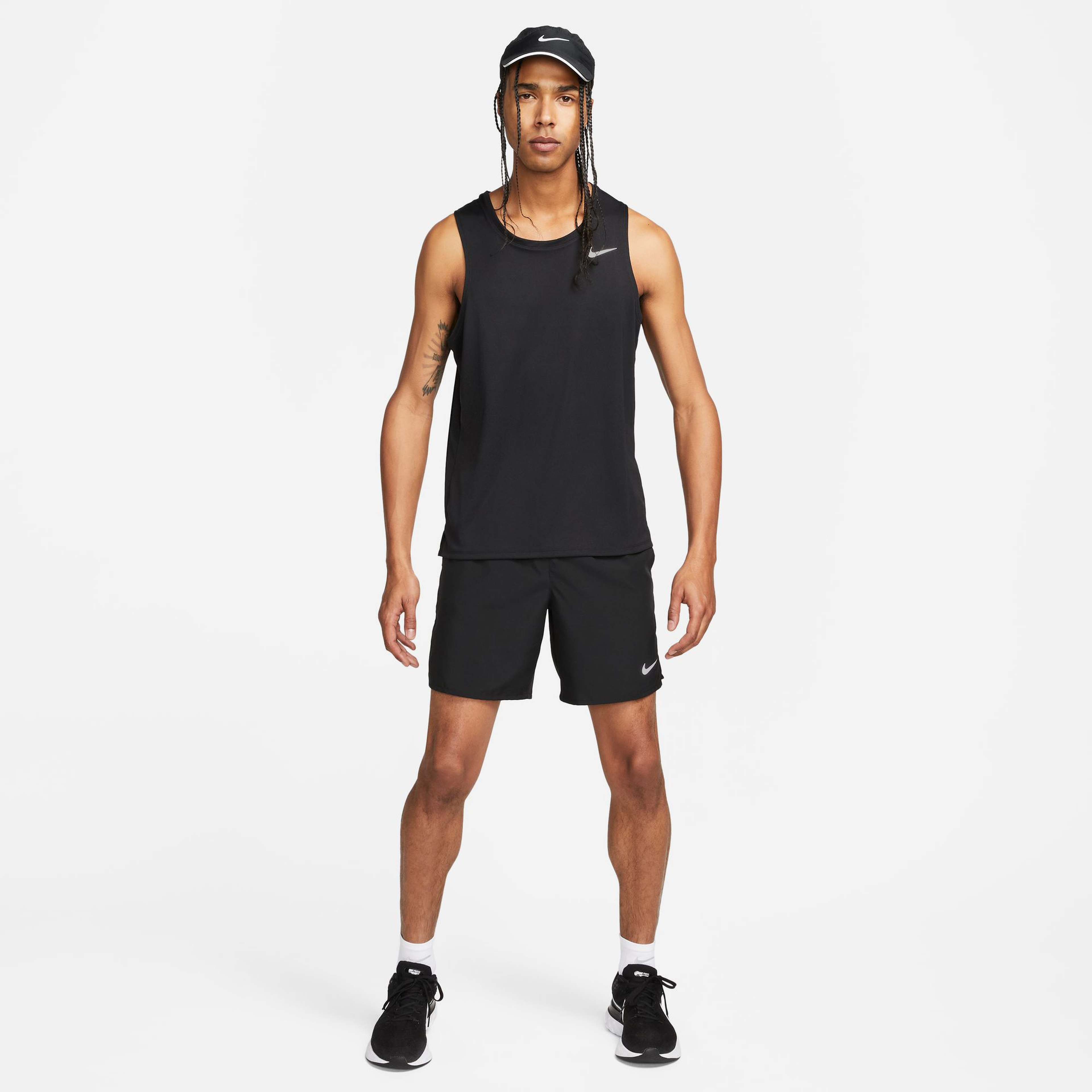 Nike Dri-Fit Miler Tank Erkek Siyah Kolsuz T-Shirt