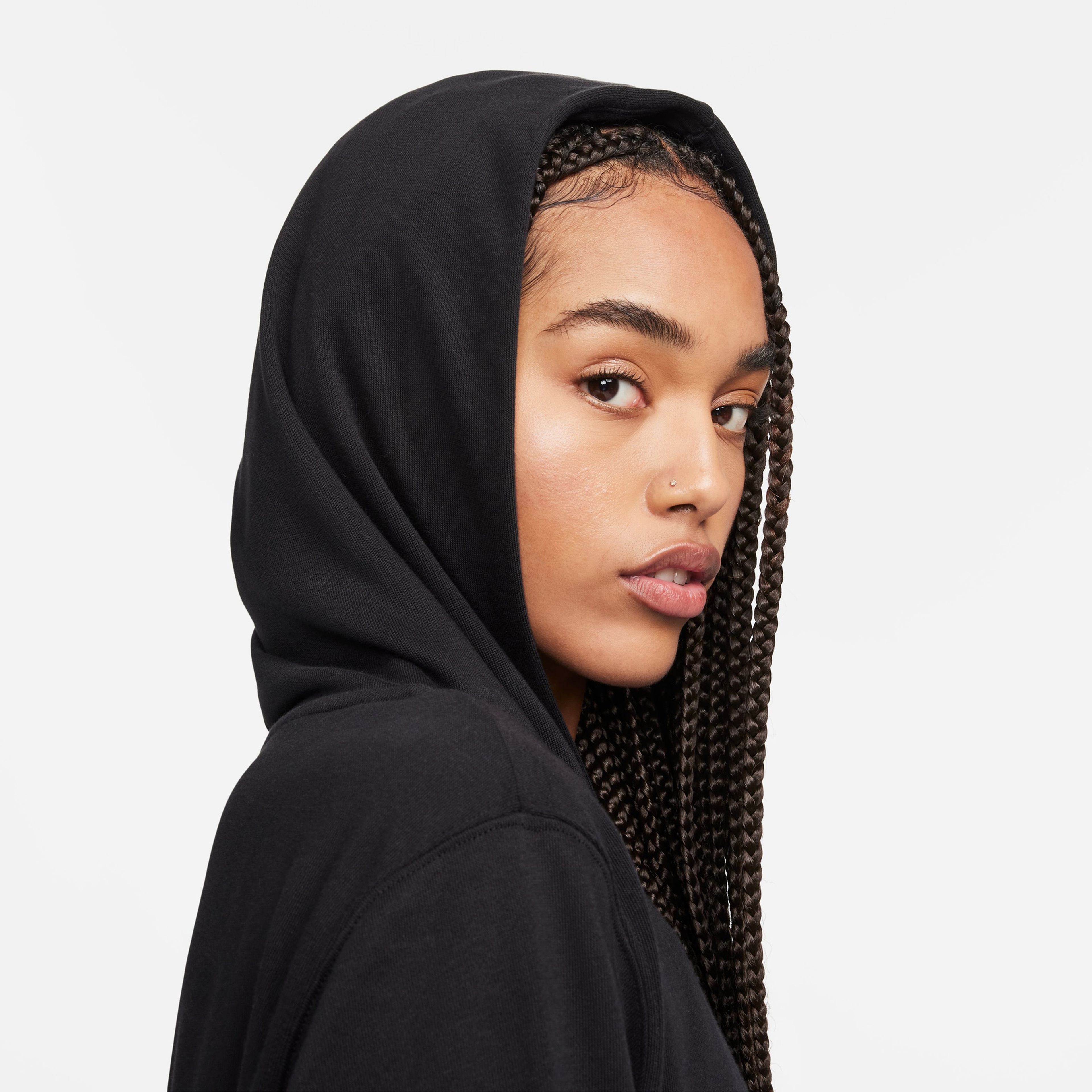 Nike Loose Full-Zip Kadın Siyah Sweatshirt
