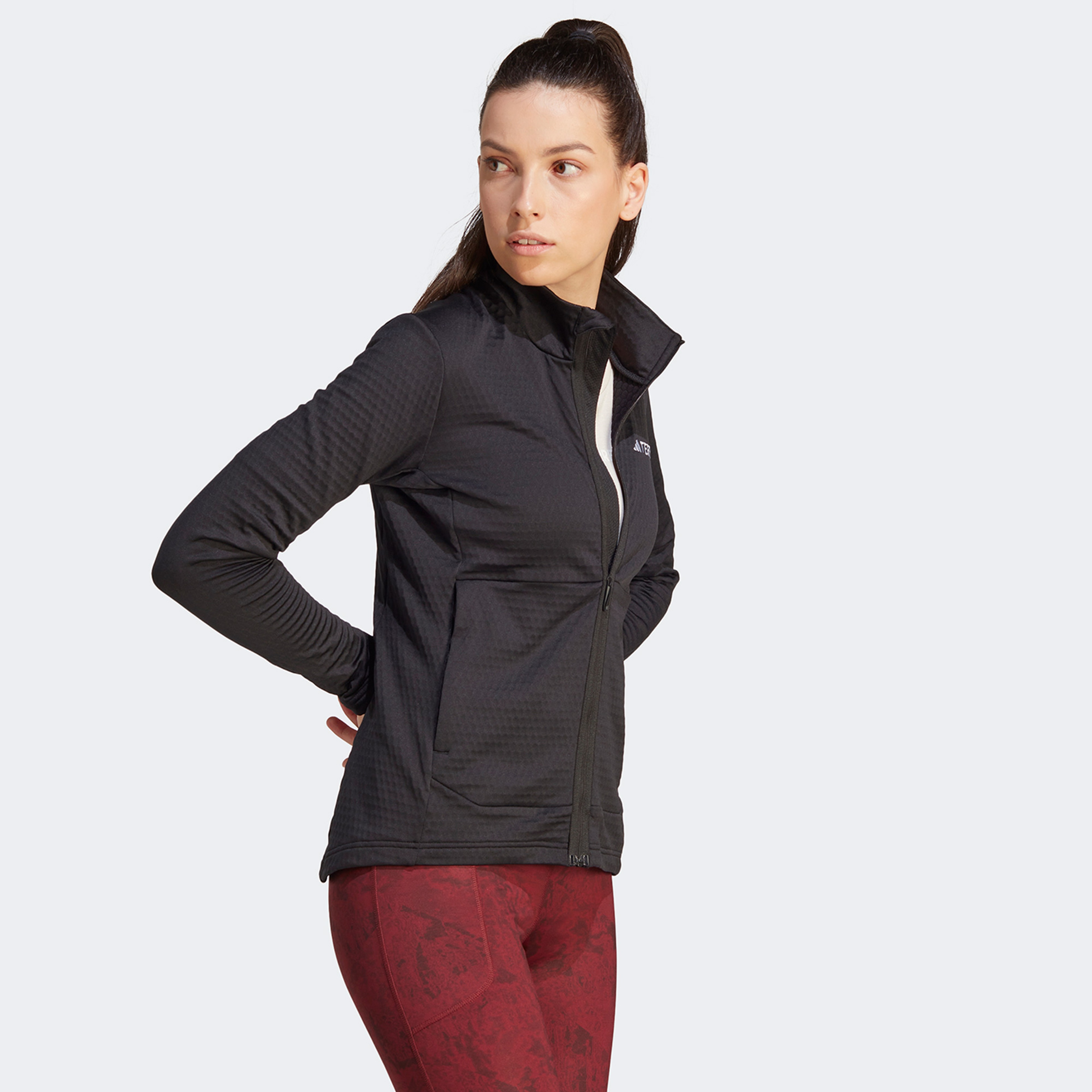 adidas Terrex Multi Light Fleece Full Zip Kadın Siyah Antrenman Üstü