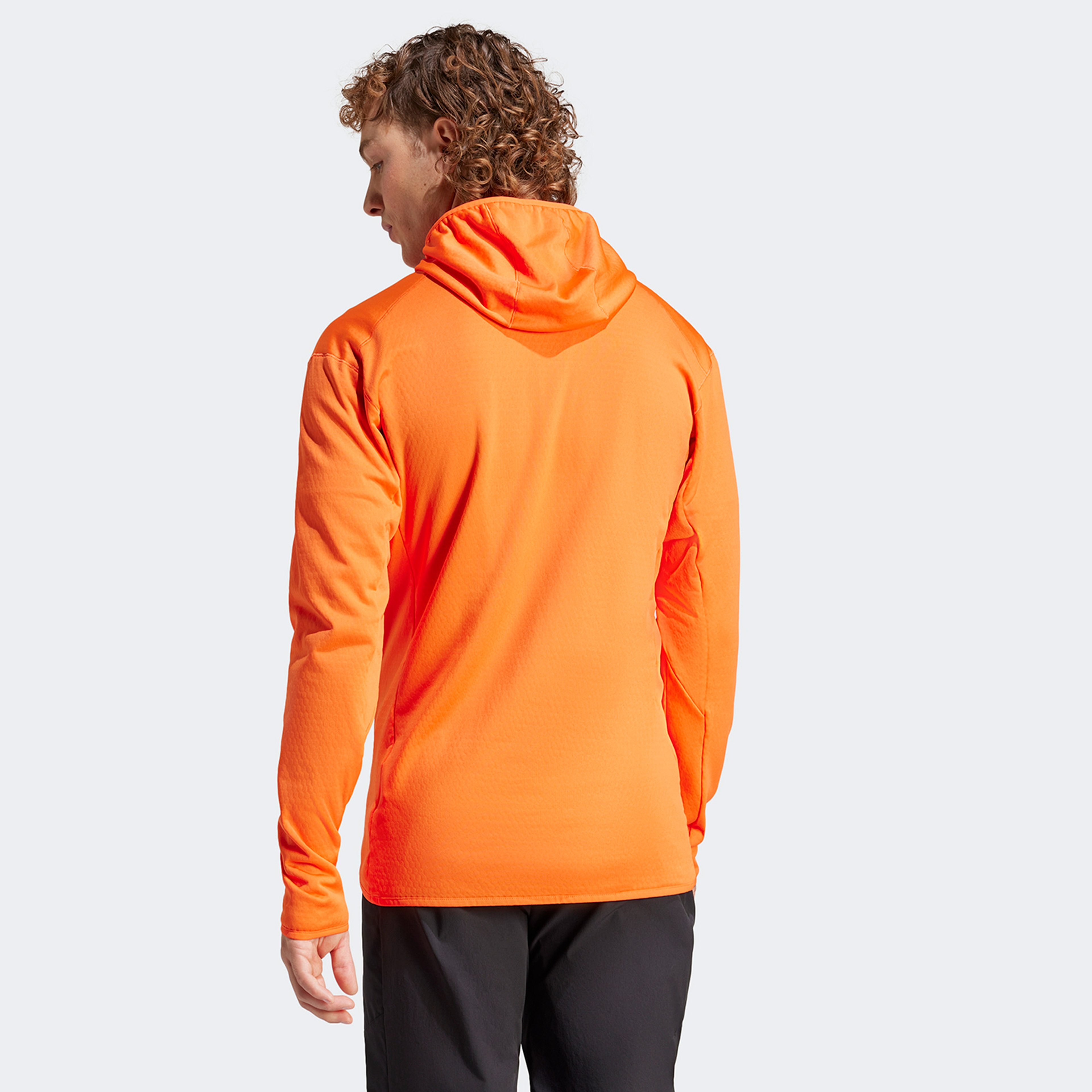 adidas Terrex Light Fleece Full Zip Kapüşonlu Erkek Turuncu Günlük Sweatshirt