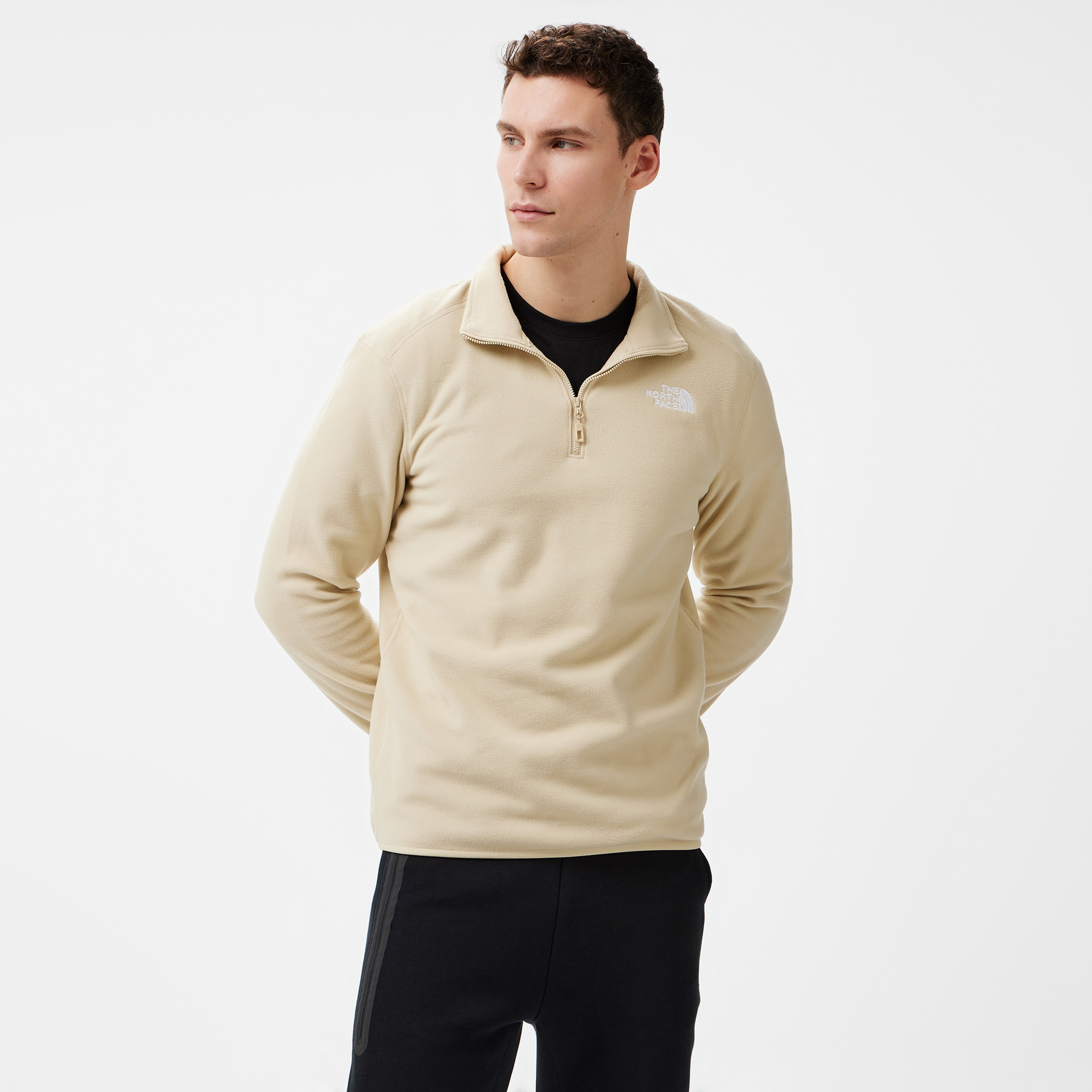 The North Face 100 Glacier 1/4 Zip Erkek Bej Polar