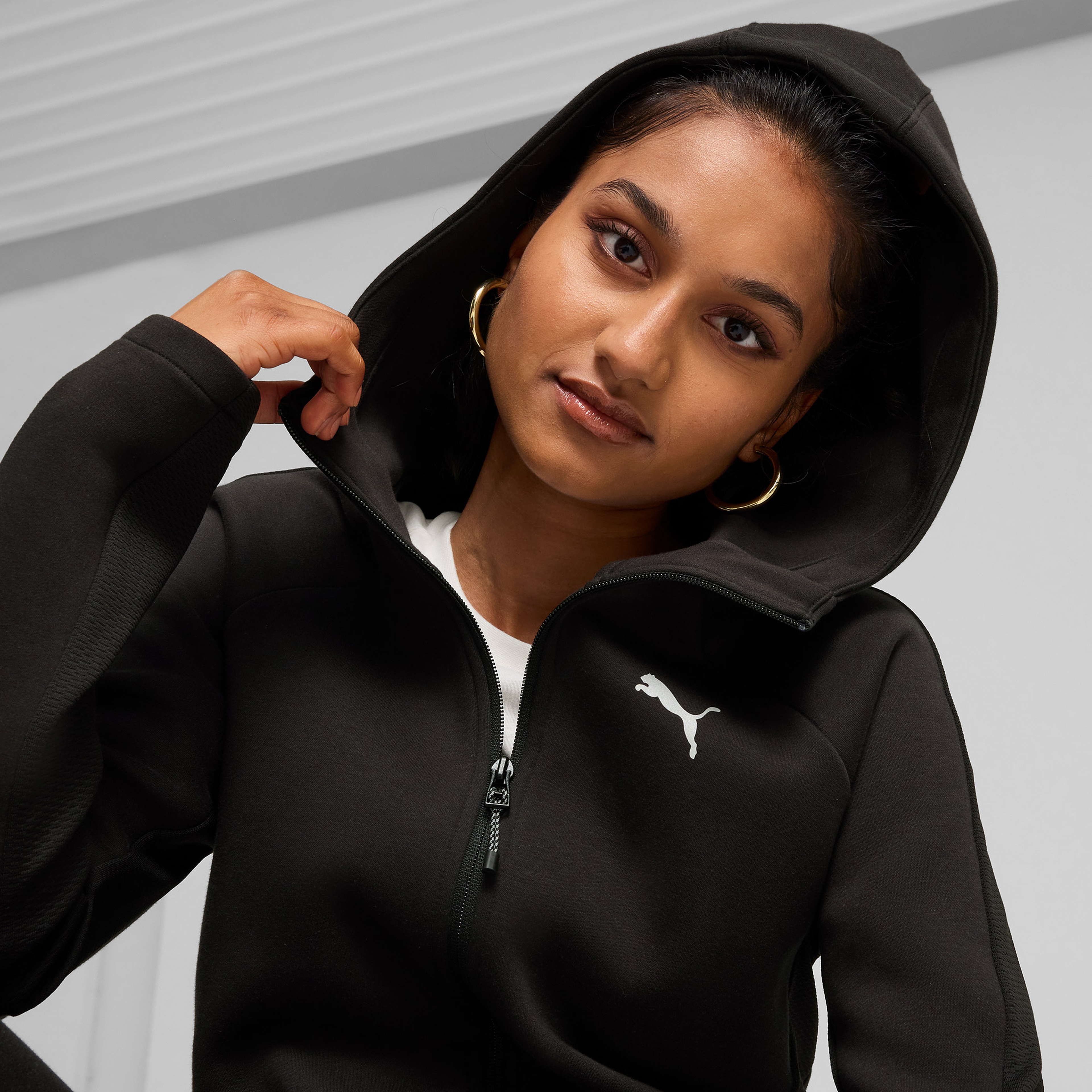 Puma Evostripe Full Zip Kadın Siyah Günlük Sweatshirt