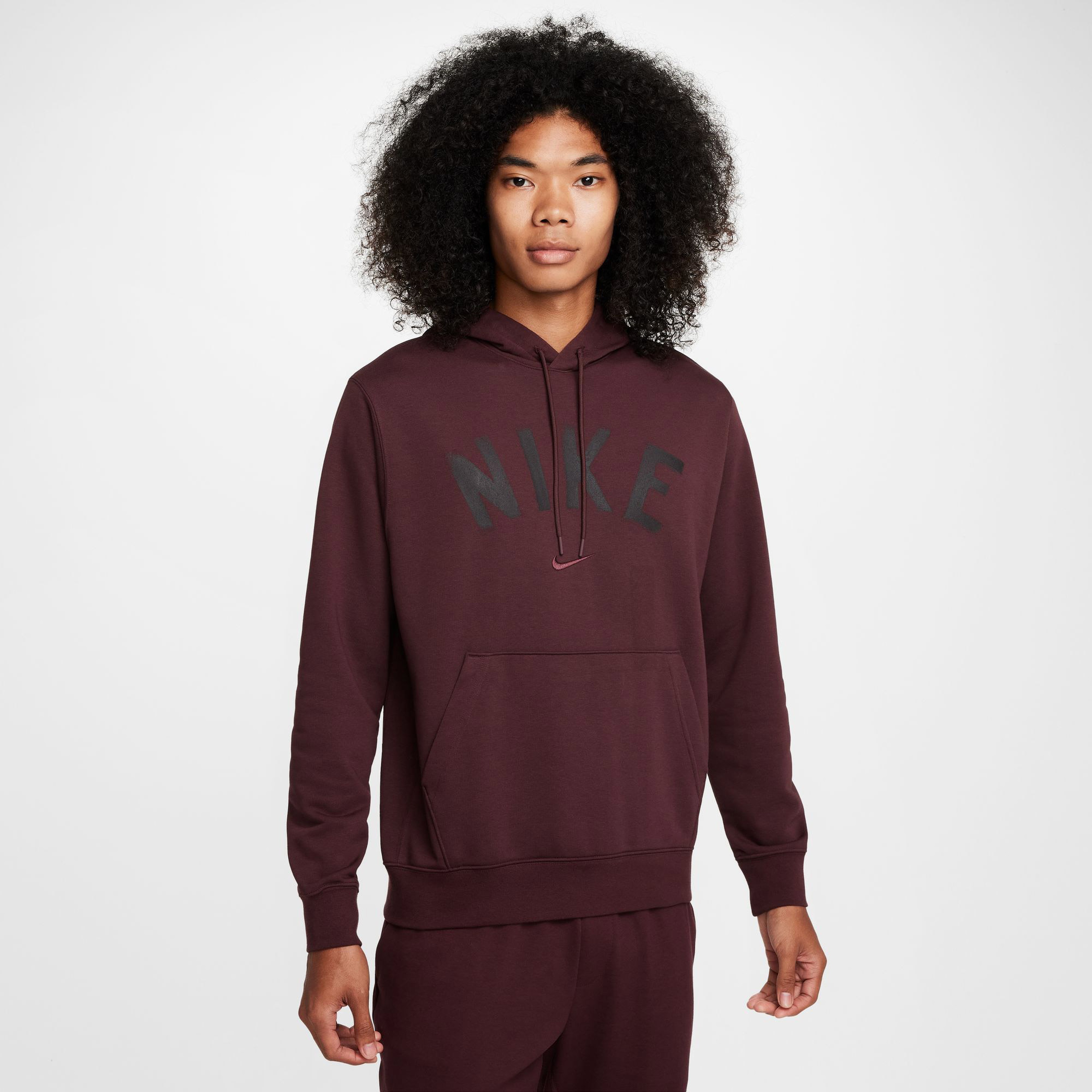 Nike Swoosh Dri-Fit Pullover Erkek Bordo Günlük Sweatshirt