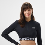 Under Armour Heat Gear Rib 1/4 Zipped Kadın Siyah Antrenman Üstü